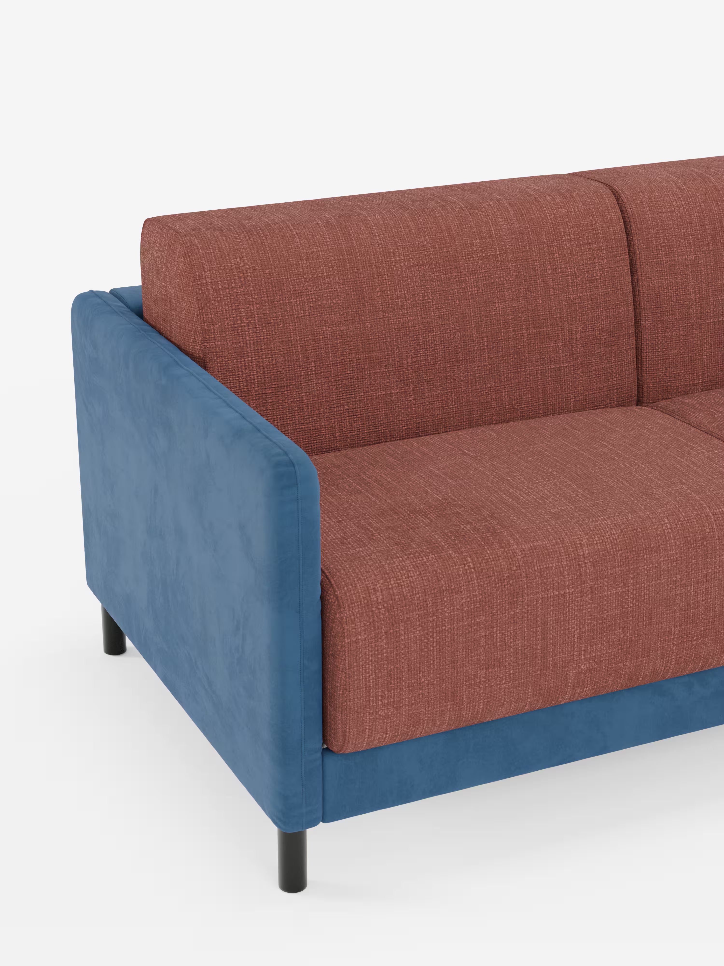 Narciso divano letto 2 e 3 posti materasso alto 18 cm - bicolore cuoio - panna in microfibra e ciniglia impermeabile