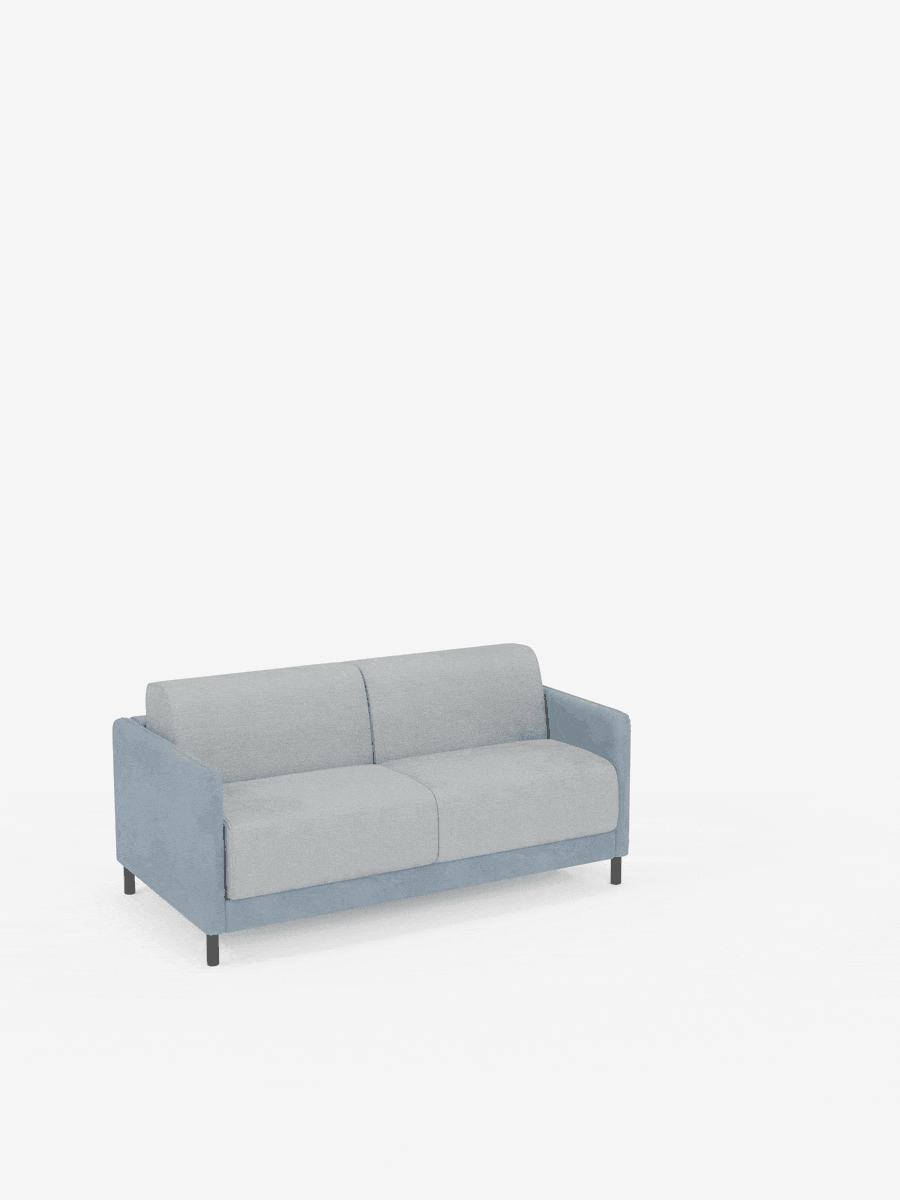 Narciso divano letto 2 e 3 posti materasso alto 18 cm - bicolore cuoio - panna in microfibra e ciniglia impermeabile