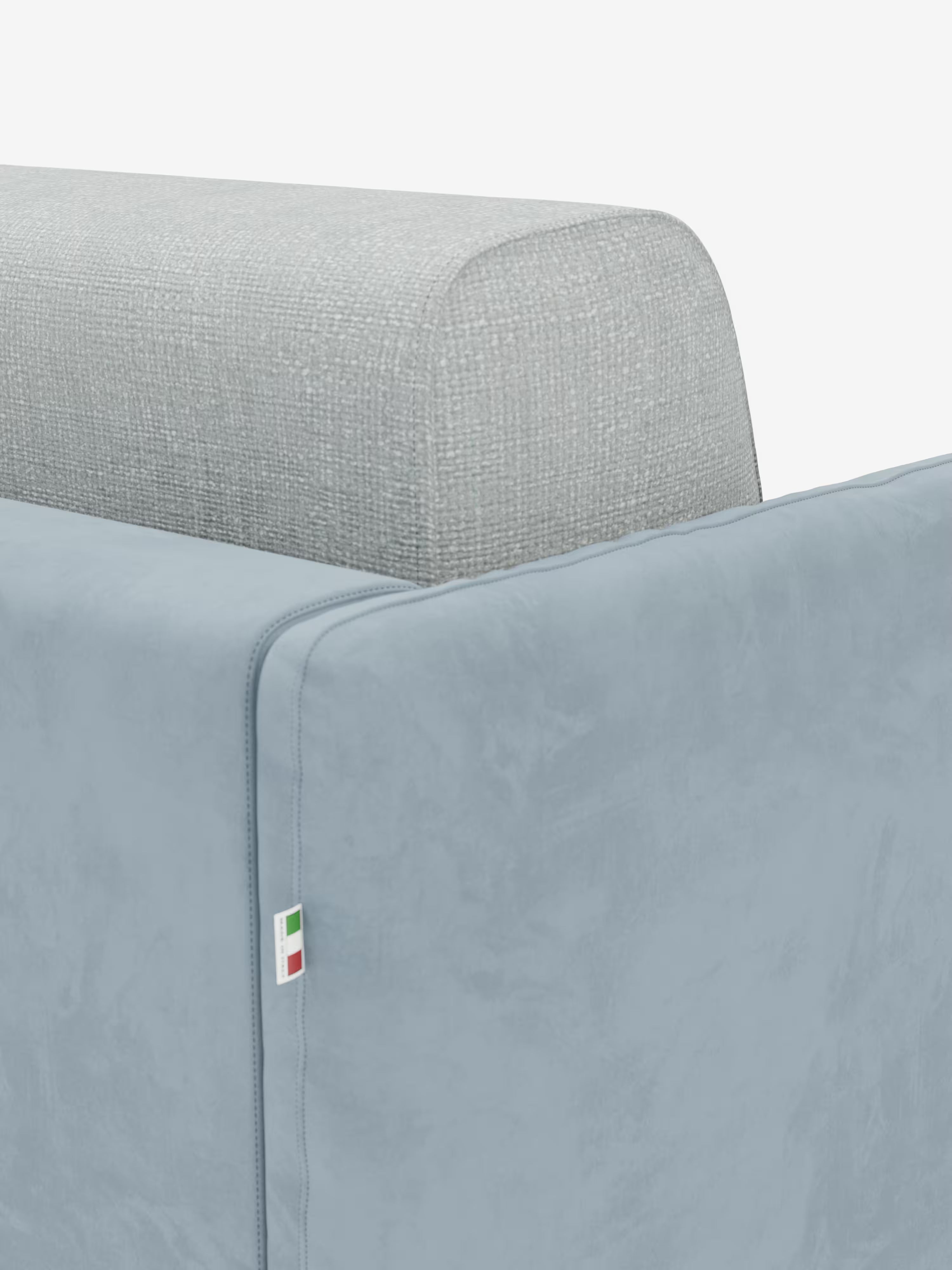 Narciso divano letto 2 e 3 posti materasso alto 18 cm - bicolore cuoio - panna in microfibra e ciniglia impermeabile
