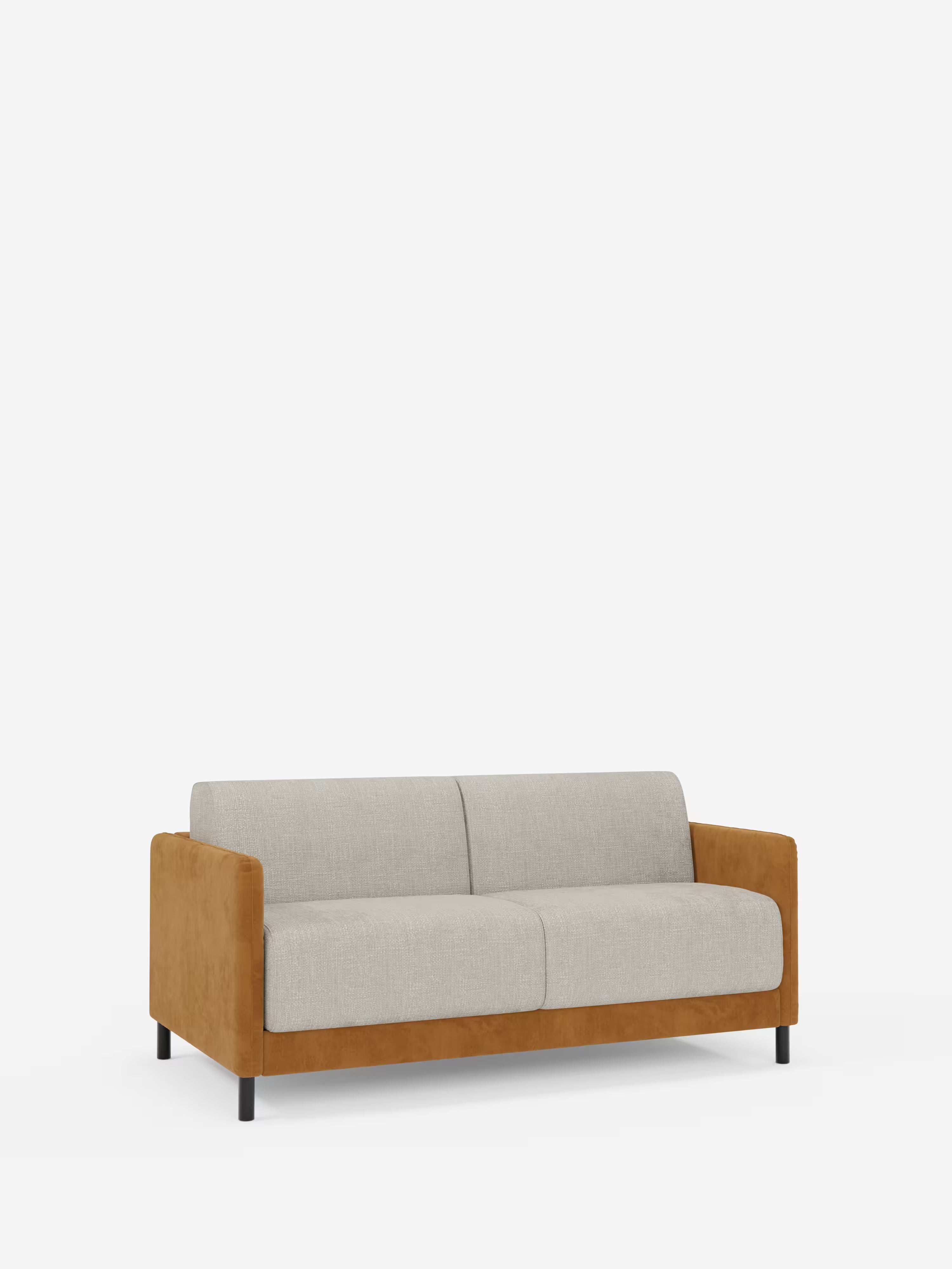 Narciso divano letto 2 e 3 posti materasso alto 18 cm - bicolore cuoio - panna in microfibra e ciniglia impermeabile