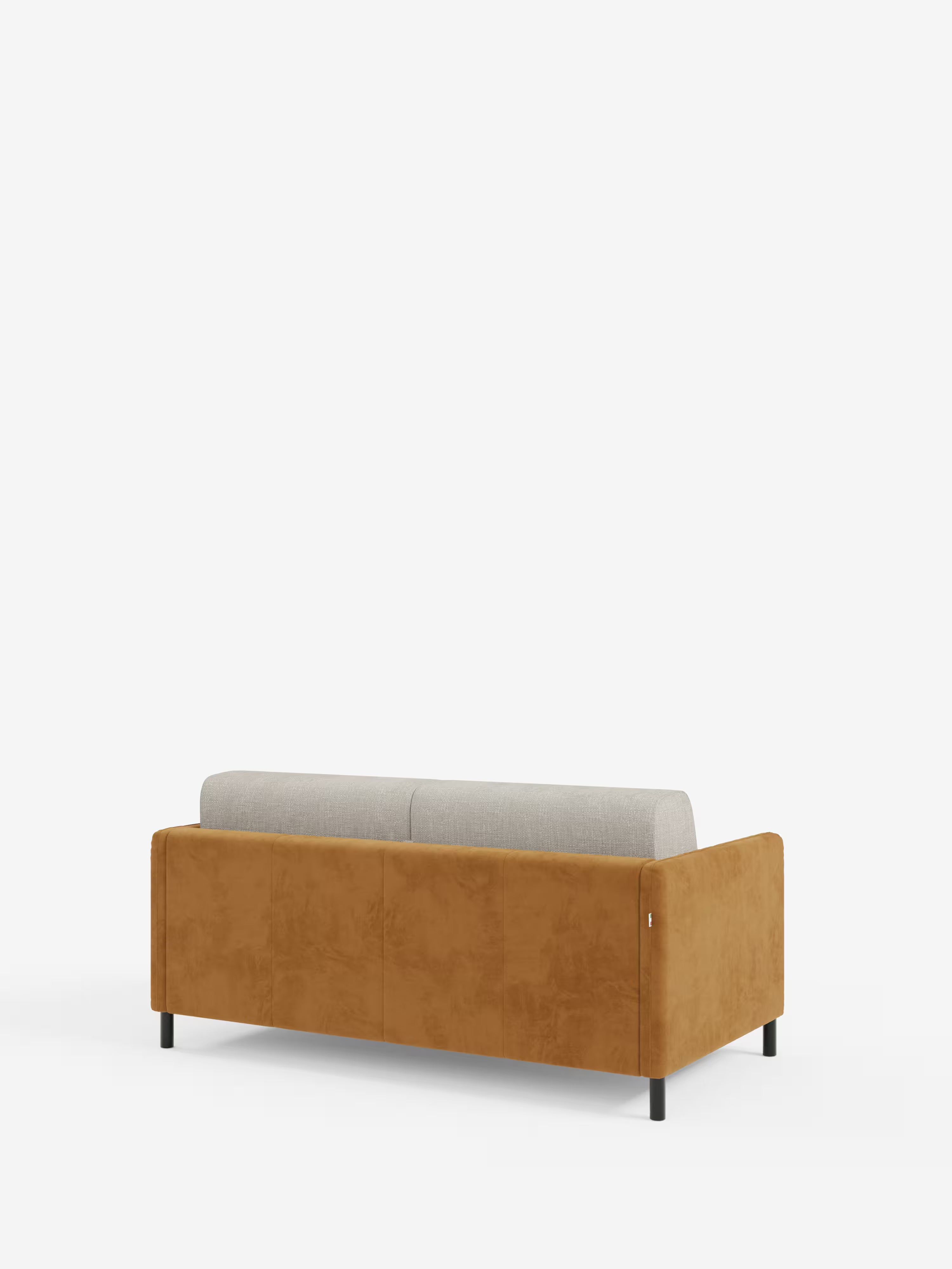 Narciso divano letto 2 e 3 posti materasso alto 18 cm - bicolore cuoio - panna in microfibra e ciniglia impermeabile