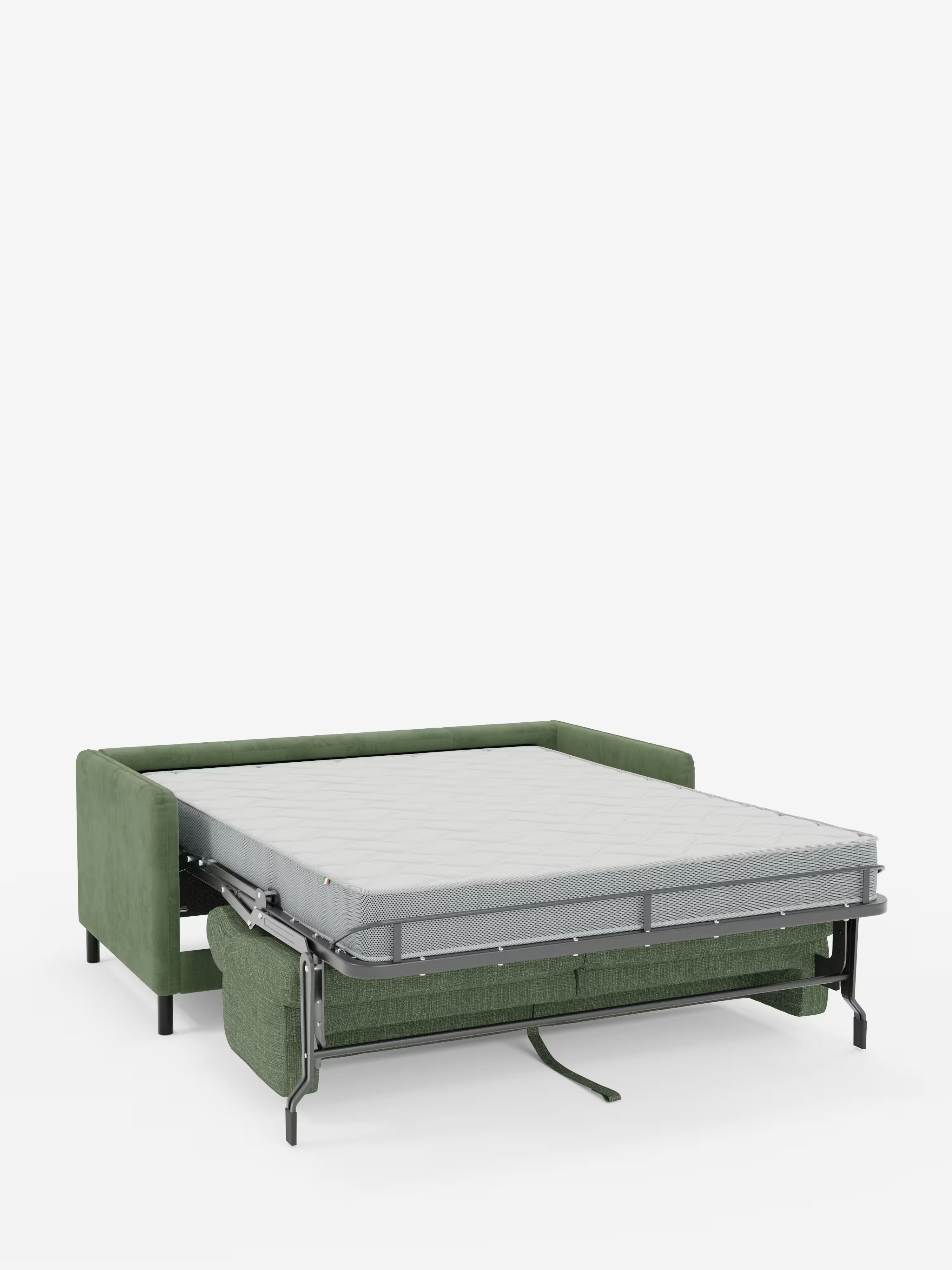 Narciso divano letto 2 e 3 posti materasso alto 18 cm - bicolore cuoio - panna in microfibra e ciniglia impermeabile