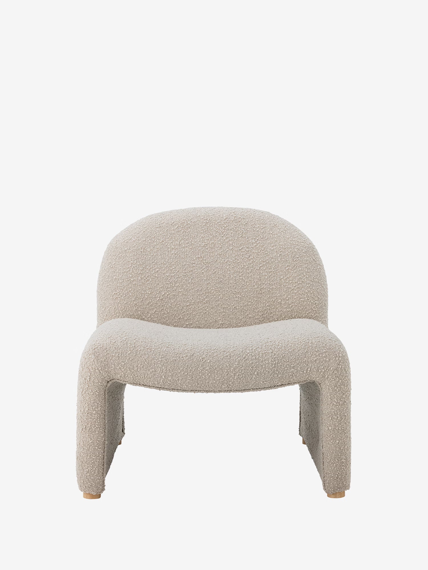 Neel Poltroncina lounge in tessuto bouclé color Naturale bianco sporco - struttura in legno FSC®