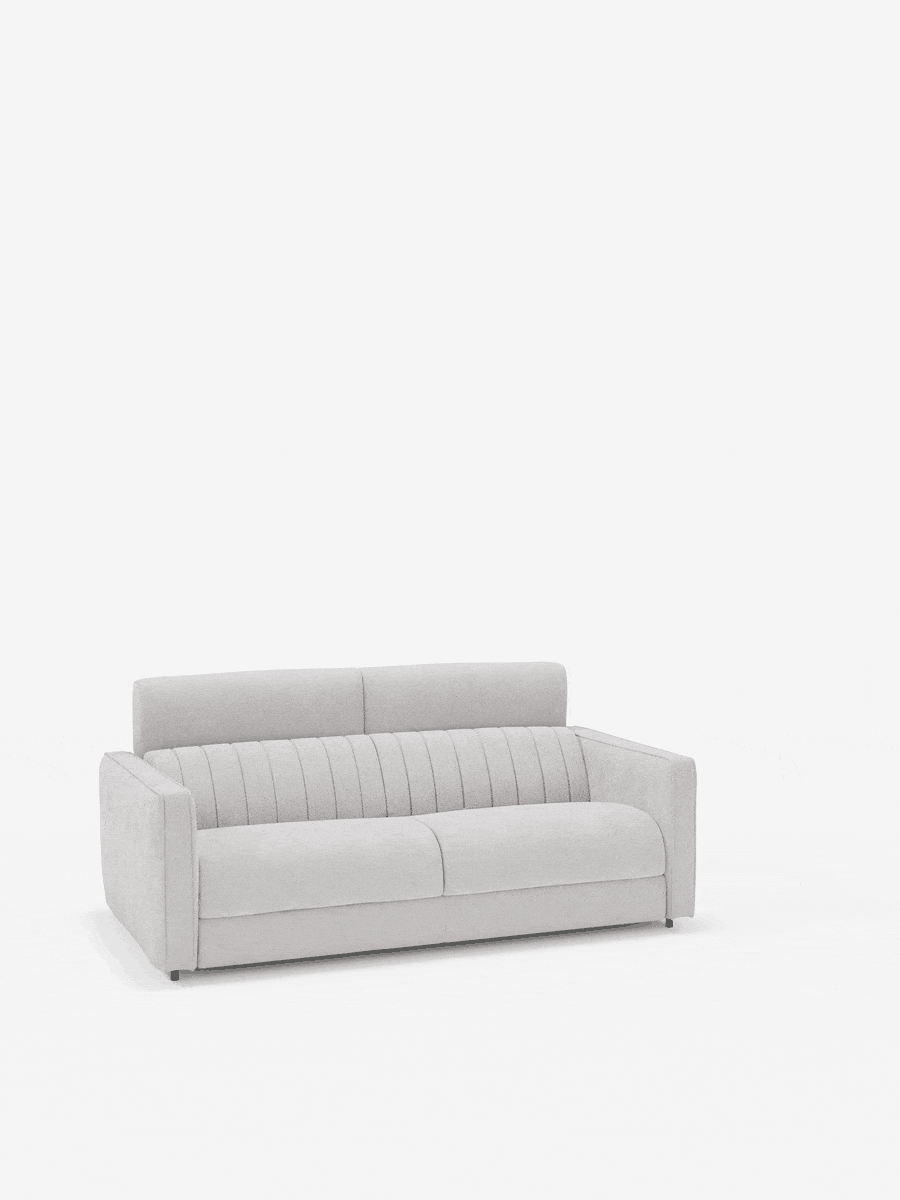 Nivon divano letto moderno 2 e 3 posti - materasso H16 cm e poggiatesta regolabili in tessuto smacchiabile