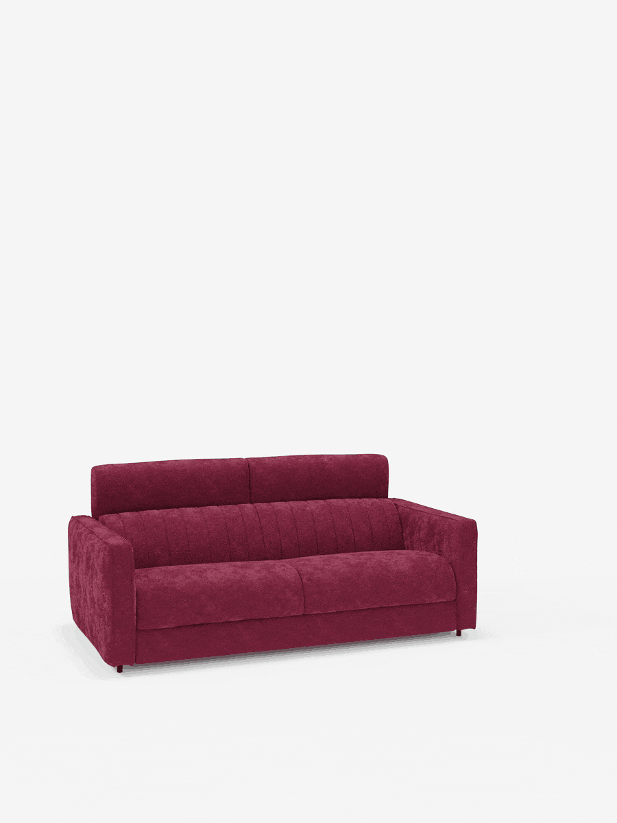 Nivon divano letto moderno 2 e 3 posti - materasso H16 cm e poggiatesta regolabili in tessuto smacchiabile