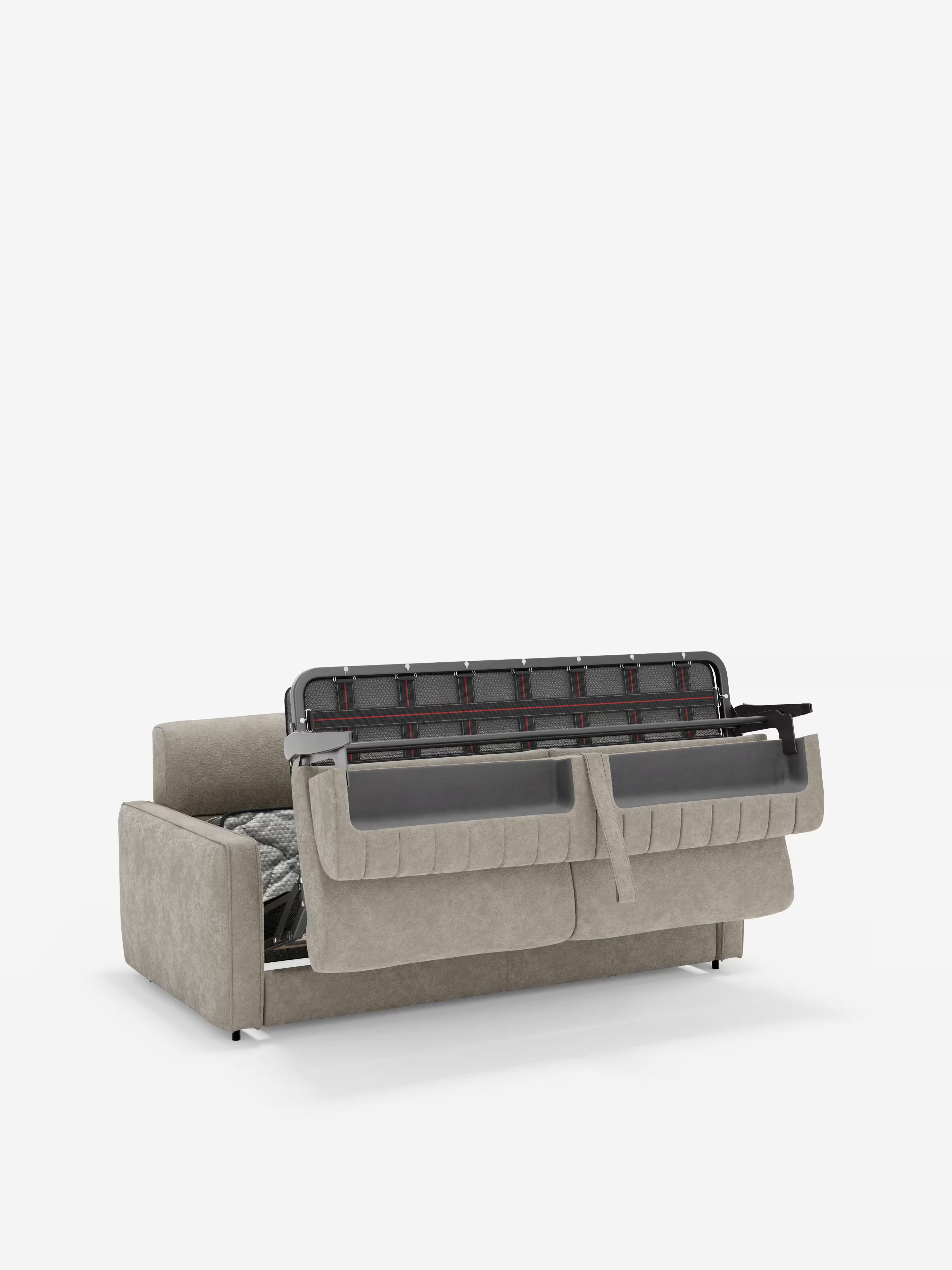 Nivon divano letto moderno 2 e 3 posti - materasso H16 cm e poggiatesta regolabili in tessuto smacchiabile