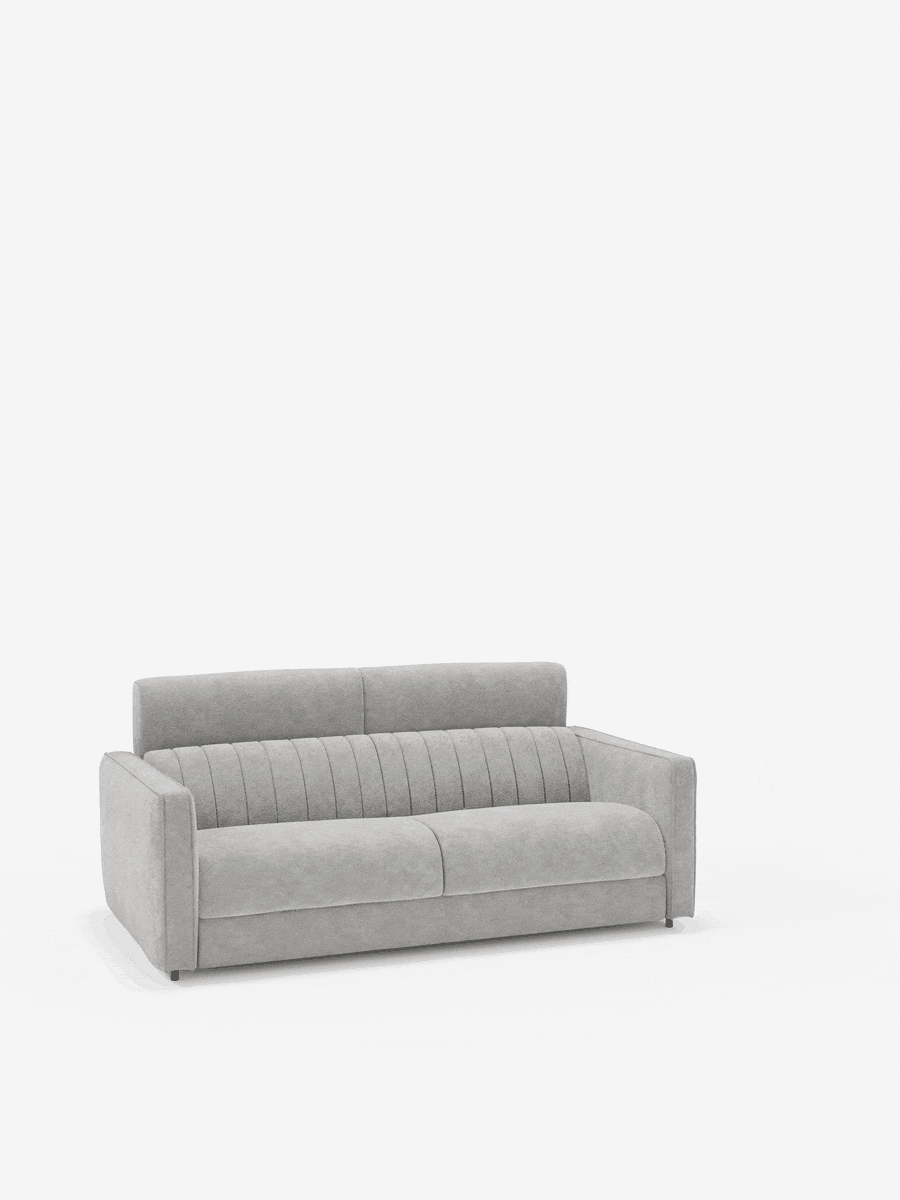 Nivon divano letto moderno 2 e 3 posti - materasso H16 cm e poggiatesta regolabili in tessuto smacchiabile