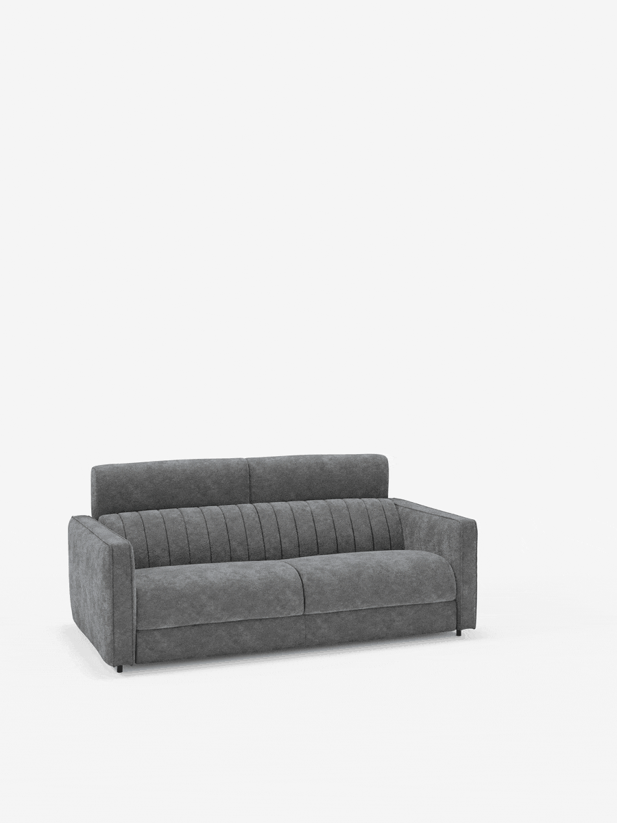 Nivon divano letto moderno 2 e 3 posti - materasso H16 cm e poggiatesta regolabili in tessuto smacchiabile