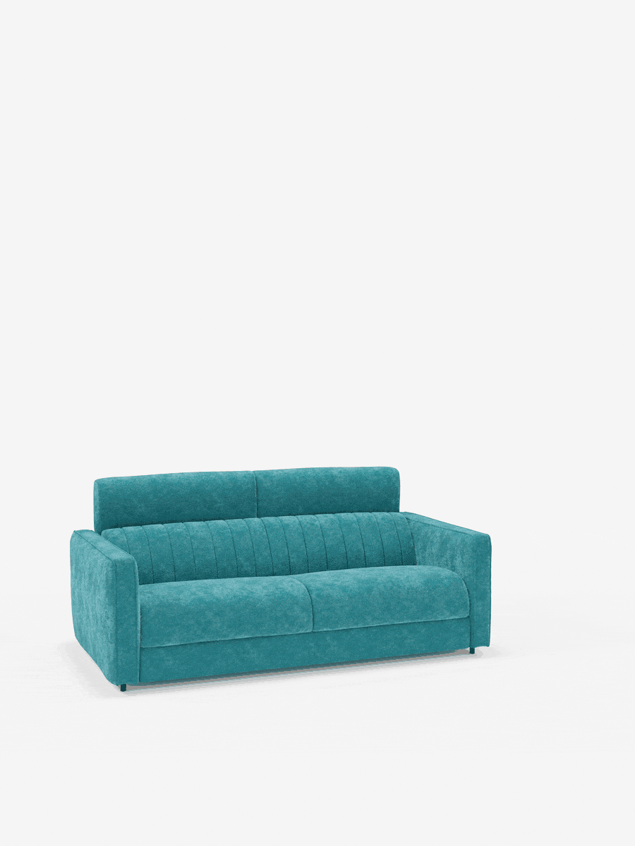 Nivon divano letto moderno 2 e 3 posti - materasso H16 cm e poggiatesta regolabili in tessuto smacchiabile