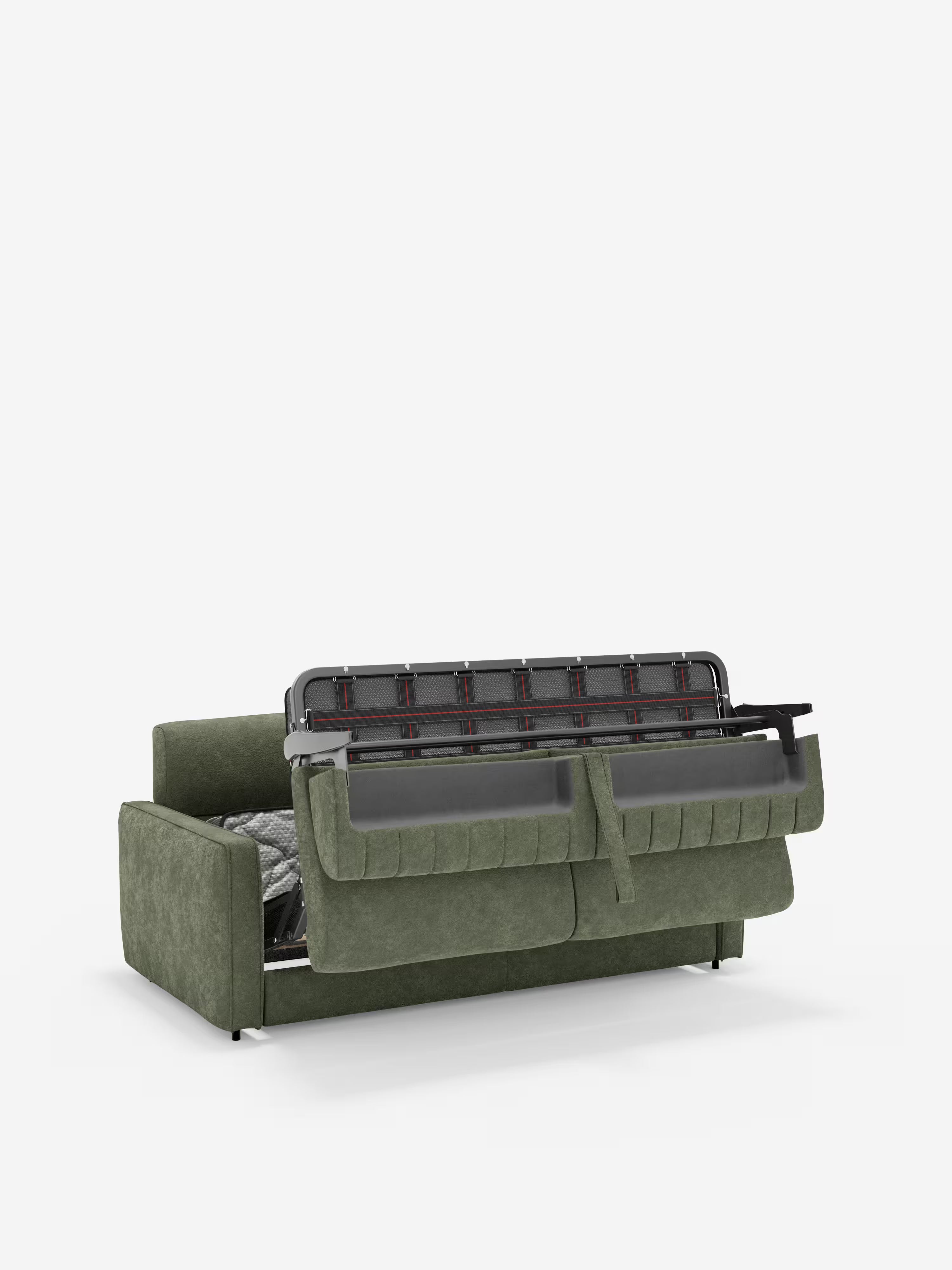 Nivon divano letto moderno 2 e 3 posti - materasso H16 cm e poggiatesta regolabili in tessuto smacchiabile