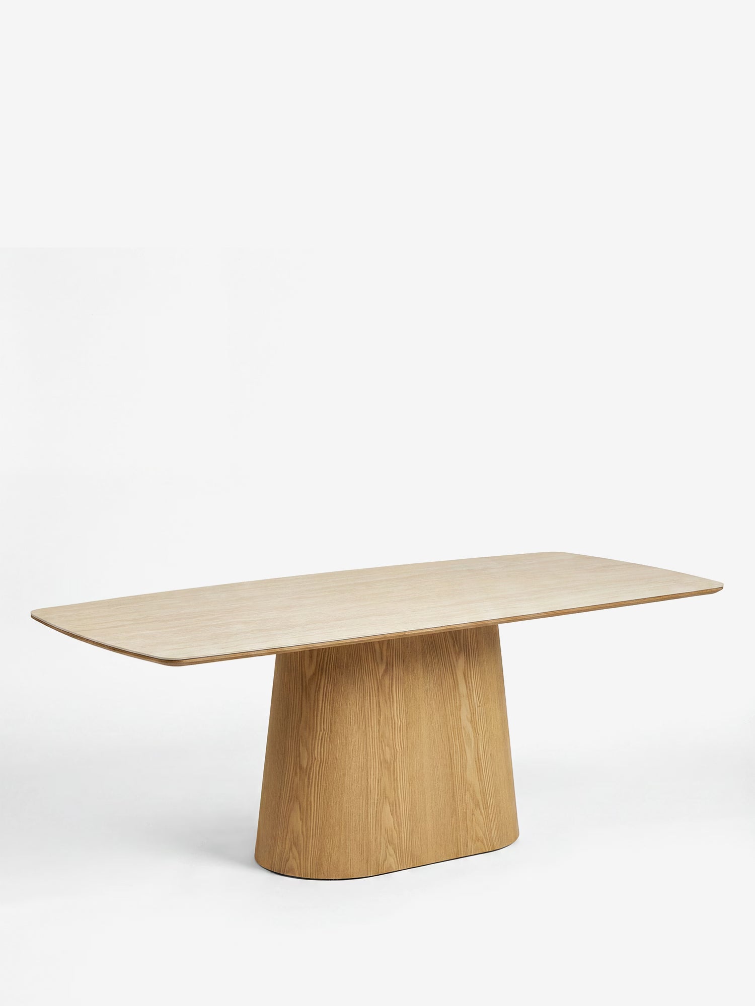 Noli Table à manger rectangulaire certifiée FSC® en céramique effet travertin et frêne naturel 200x90 cm
