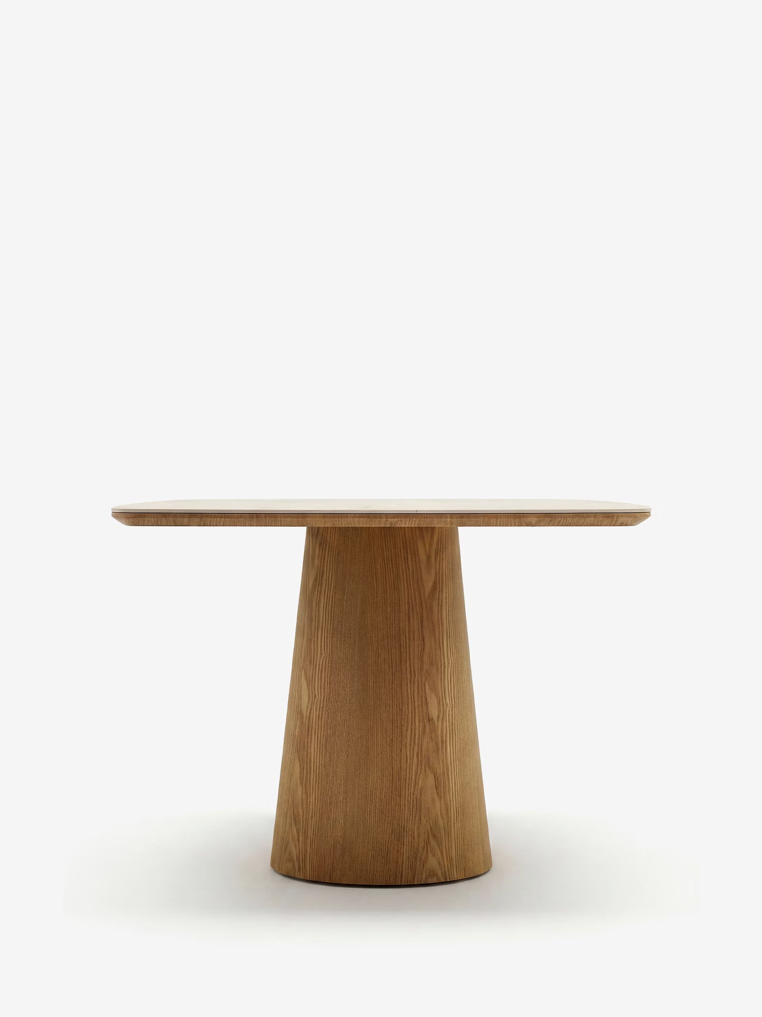 Noli Table à manger rectangulaire certifiée FSC® en céramique effet travertin et frêne naturel 200x90 cm
