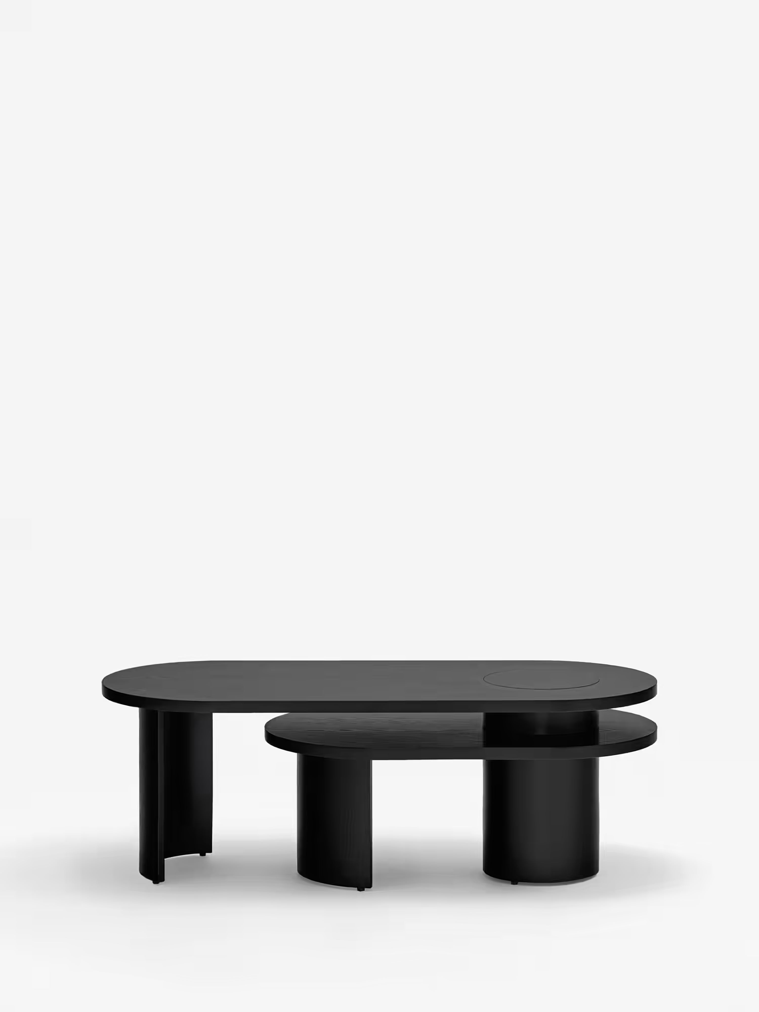 Nori Ovaler Design-Couchtisch mit zwei Ebenen - 120 cm