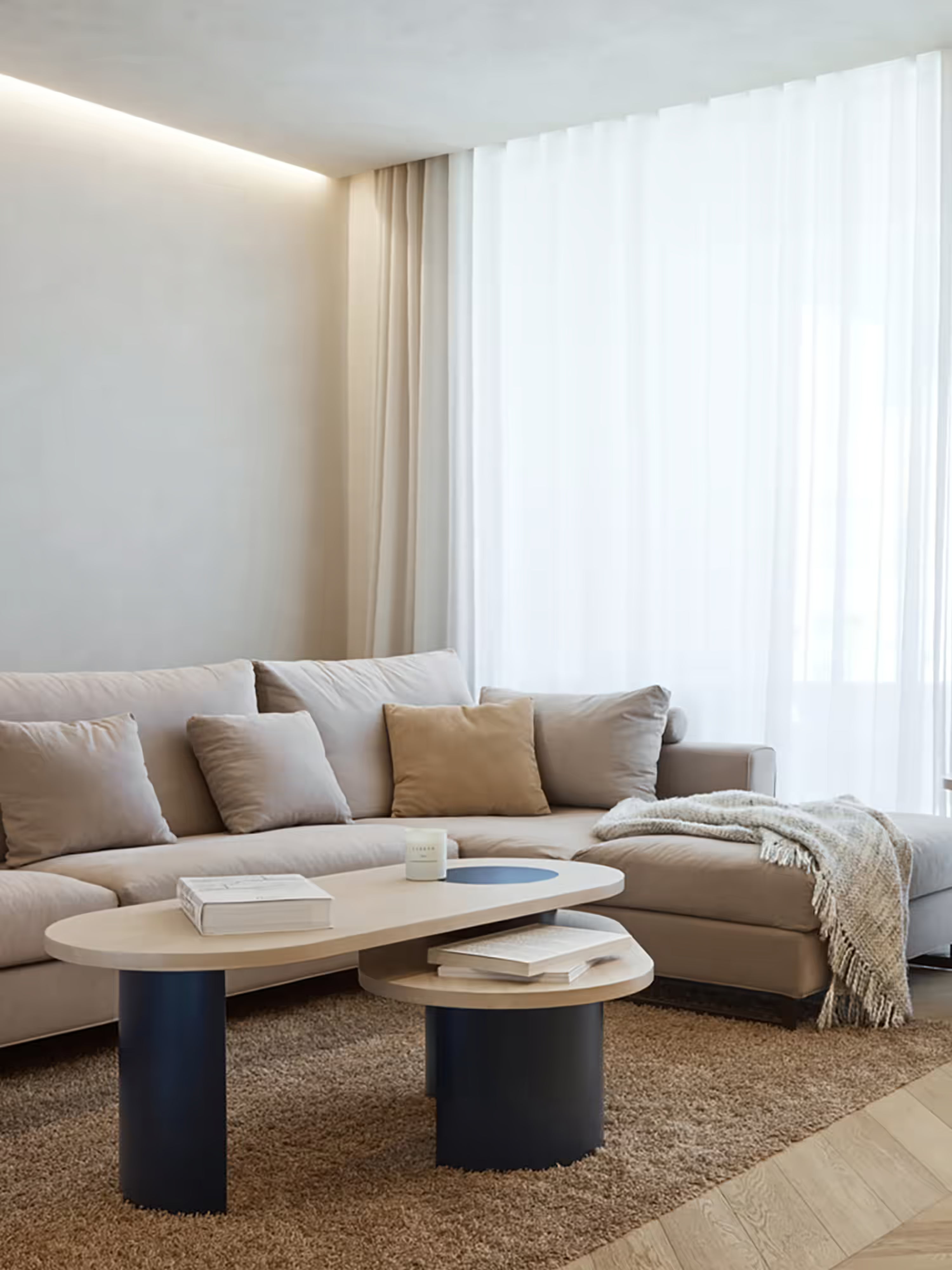 Nori Tavolino da salotto di design ovale a due livelli mobile - coffe table 120 cm