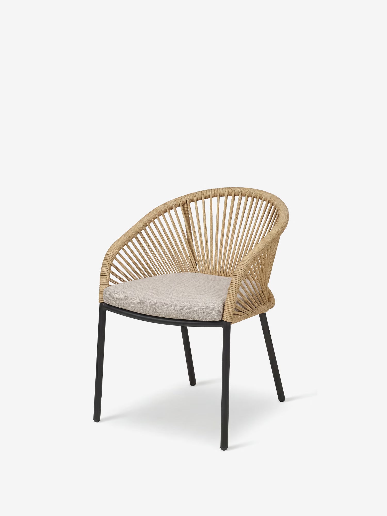 Novella Beige Aluminum Outdoor Chair with Sand-Colored Padded Cushion