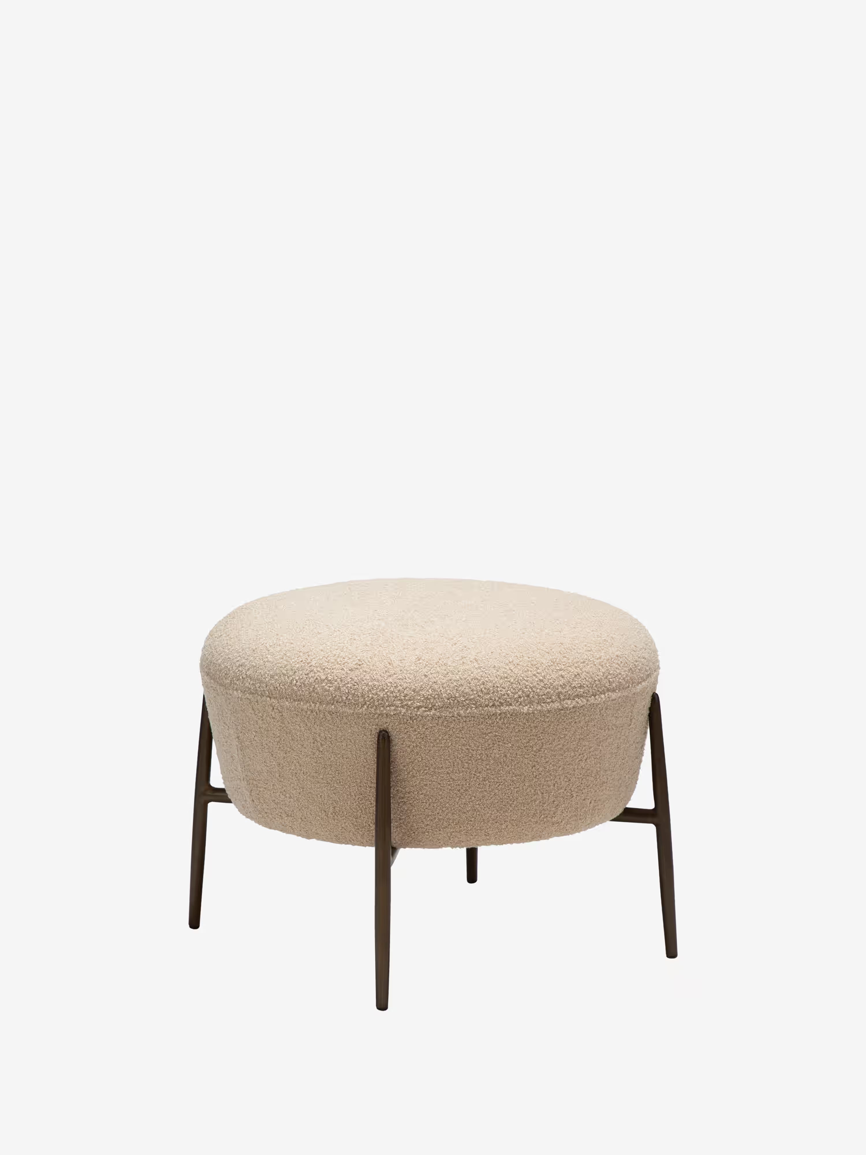 Orbit Puf – Confort sostenible en bouclé RPES y estructura de metal