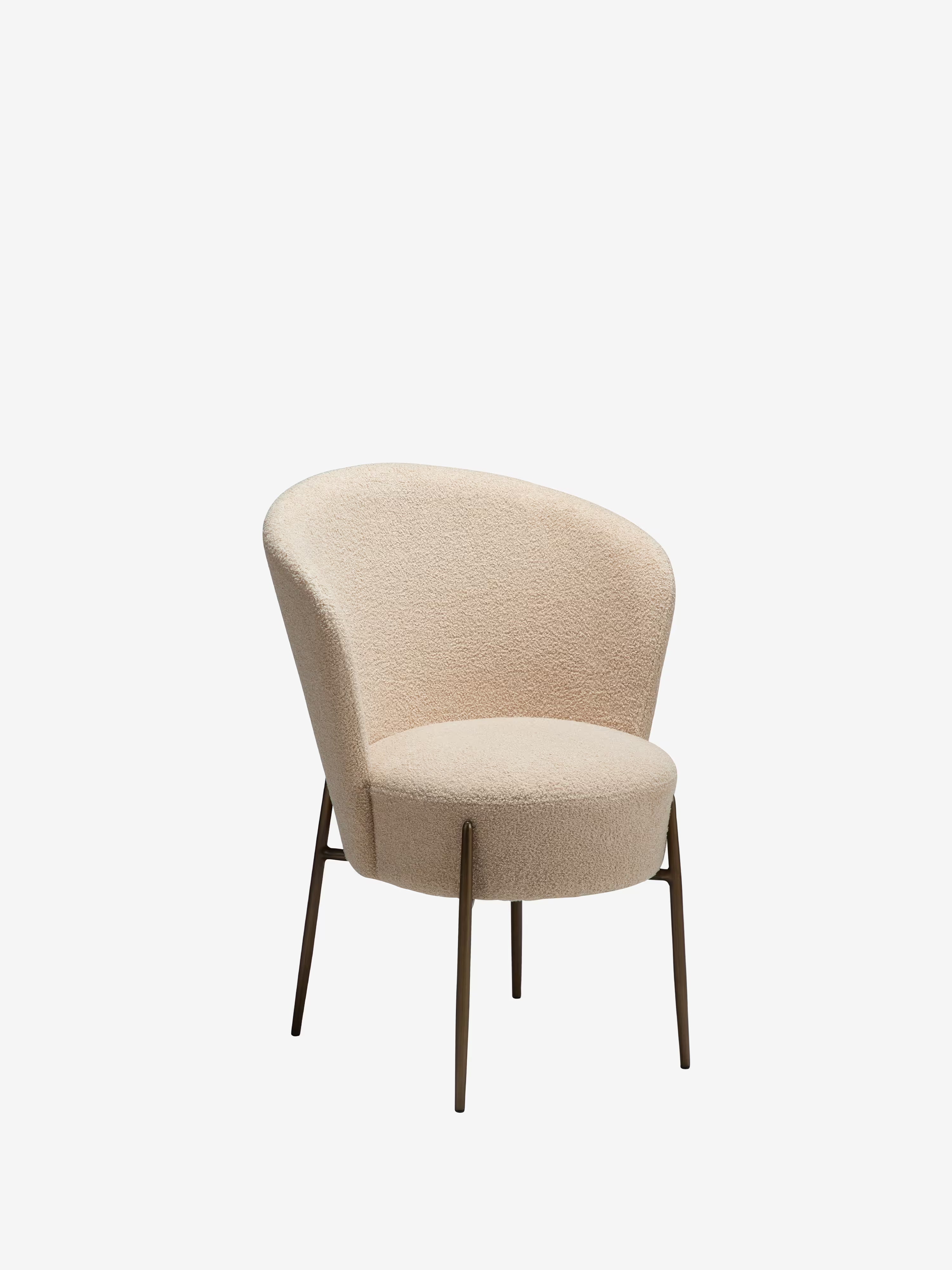 Orbit - Chaise rembourrée en bouclé RPES durable avec pieds en métal