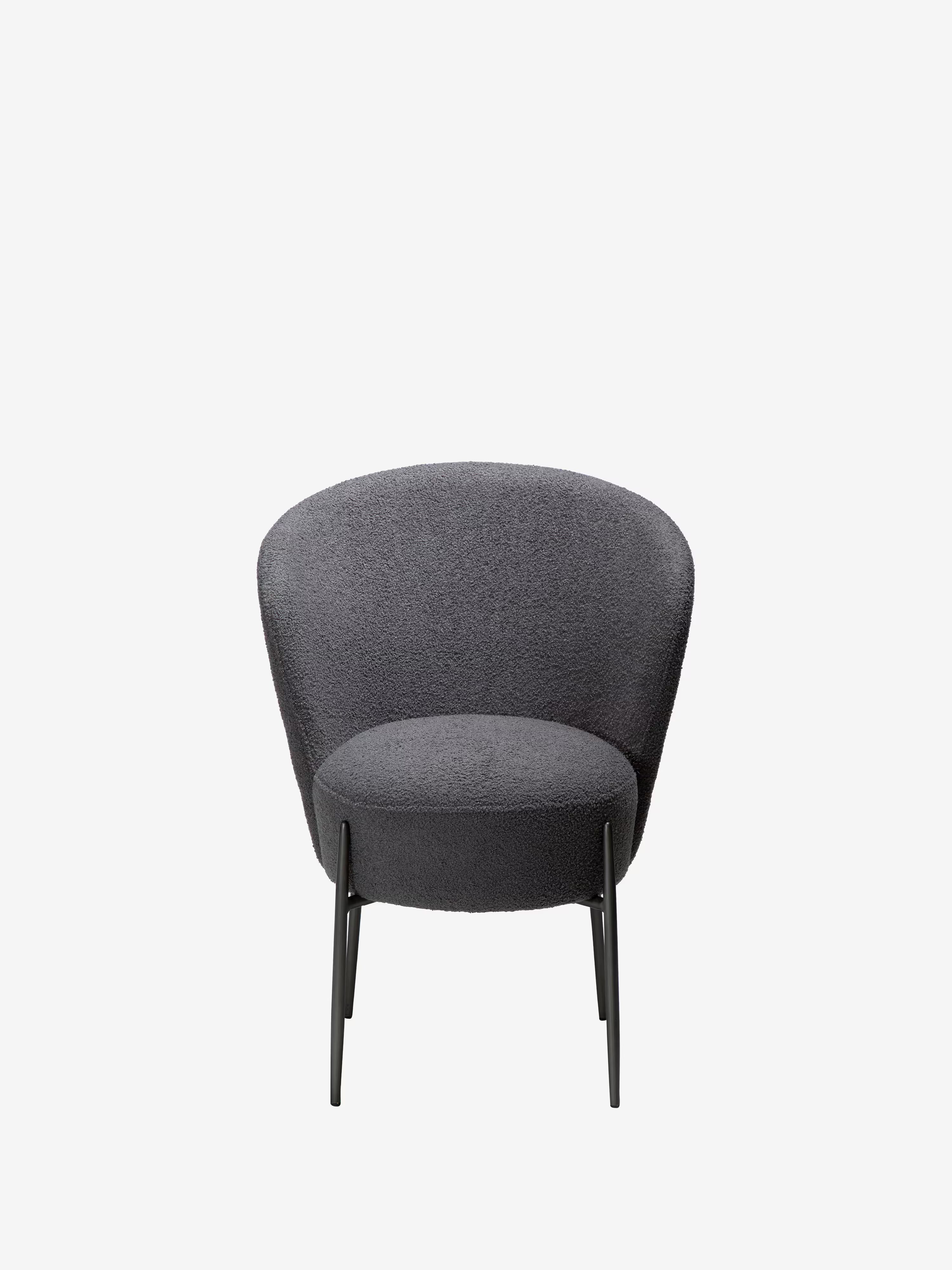 Orbit - Chaise rembourrée en bouclé RPES durable avec pieds en métal