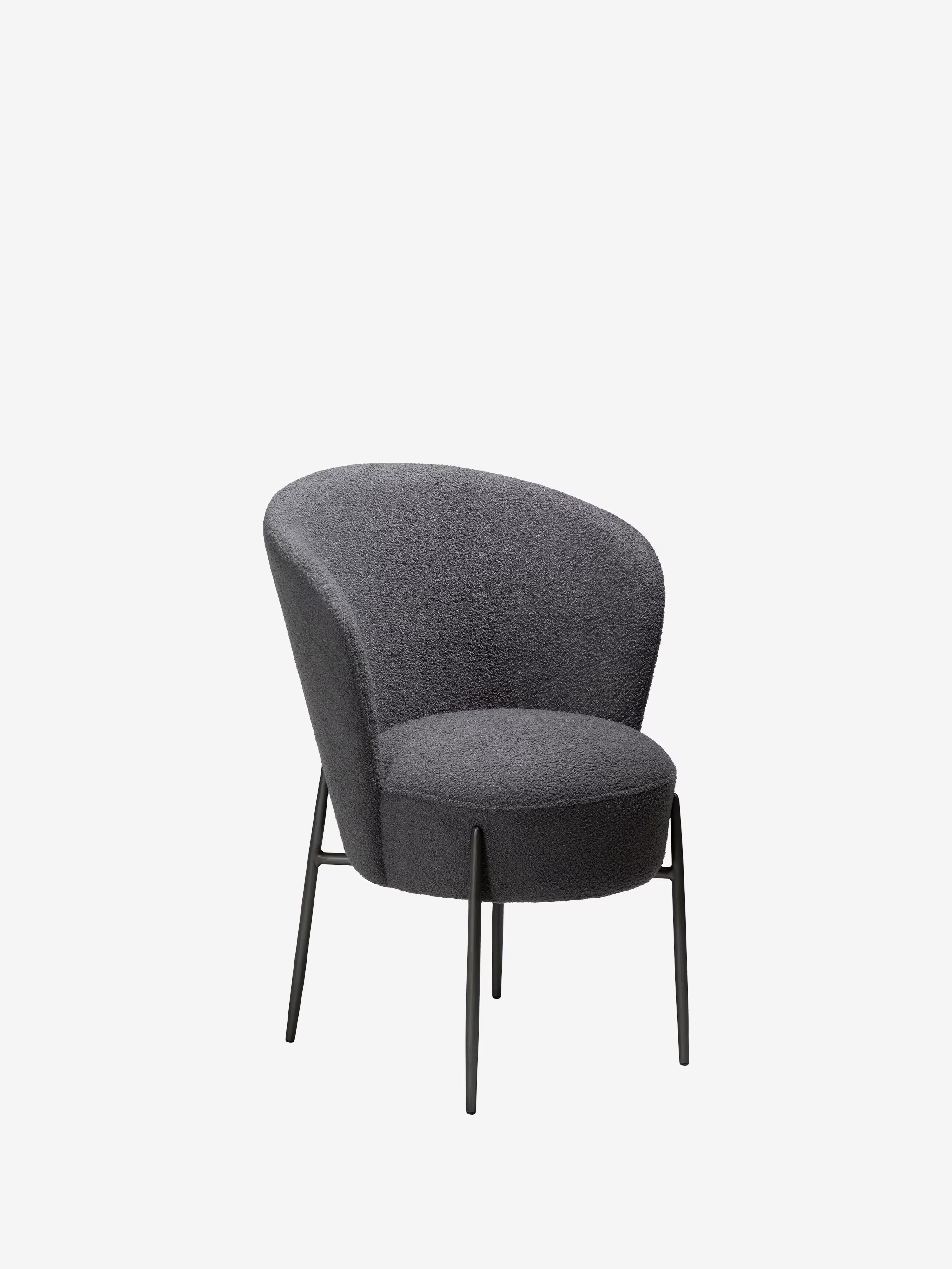 Orbit - Chaise rembourrée en bouclé RPES durable avec pieds en métal
