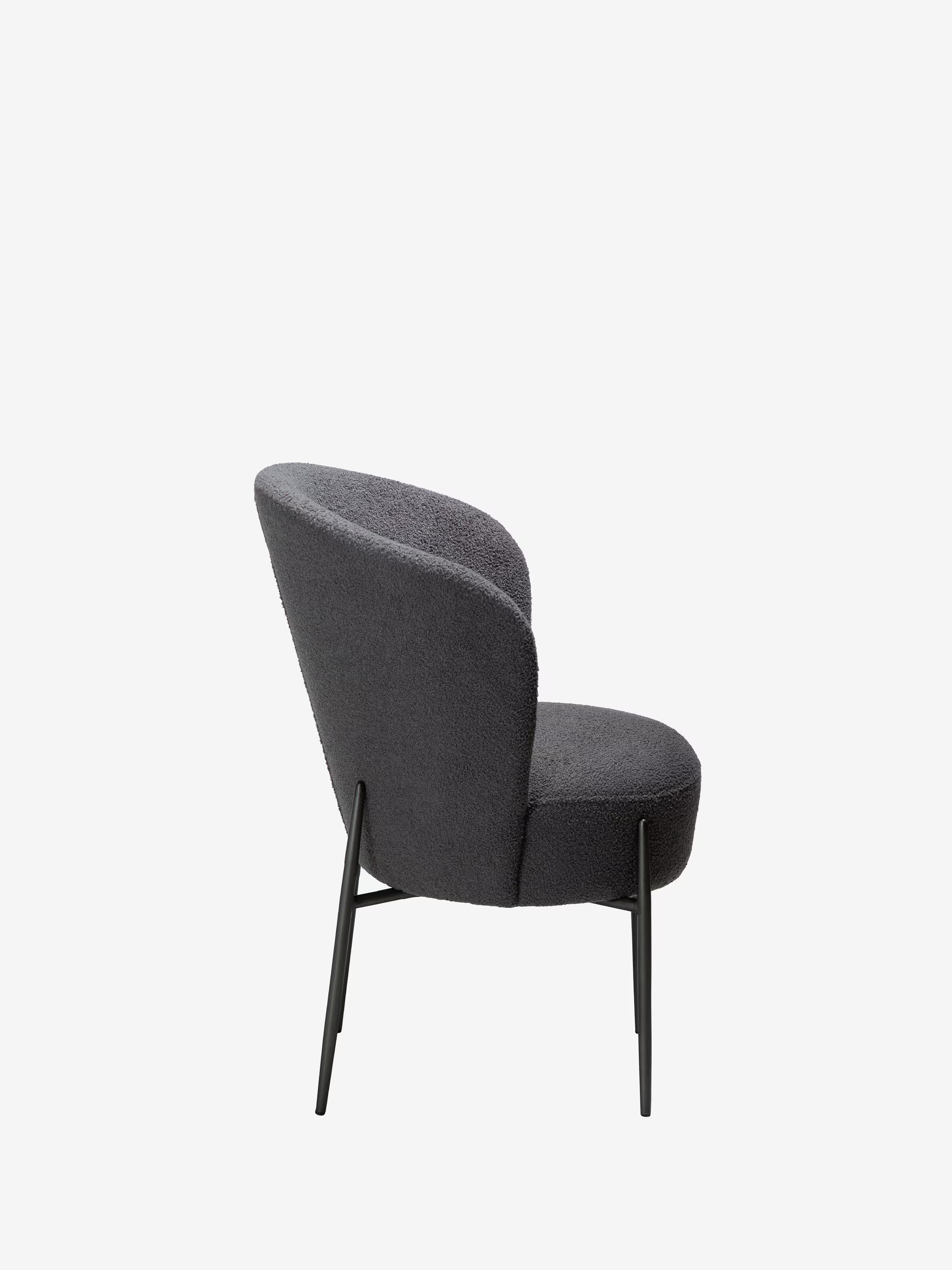 Orbit - Chaise rembourrée en bouclé RPES durable avec pieds en métal
