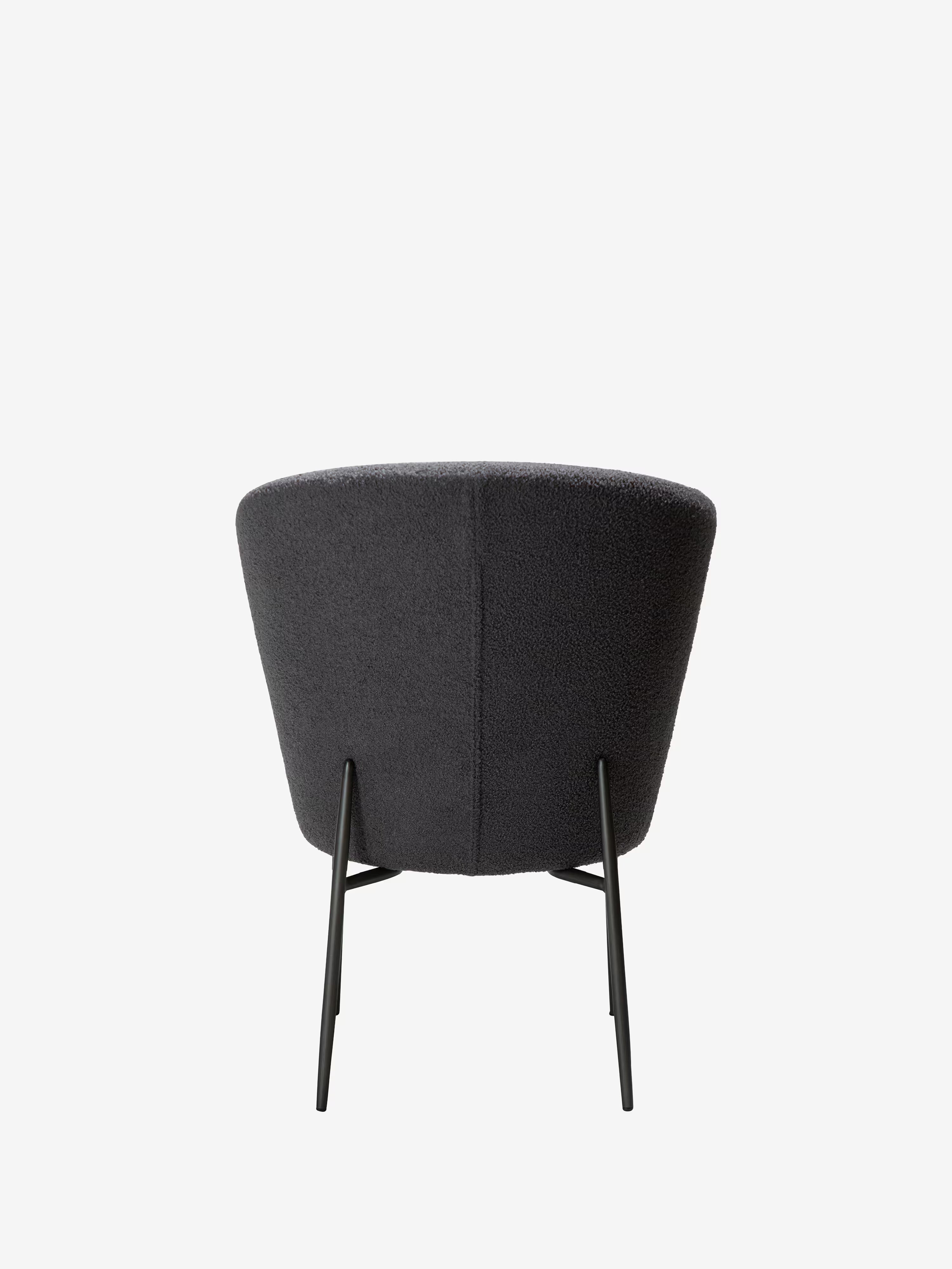 Orbit - Chaise rembourrée en bouclé RPES durable avec pieds en métal
