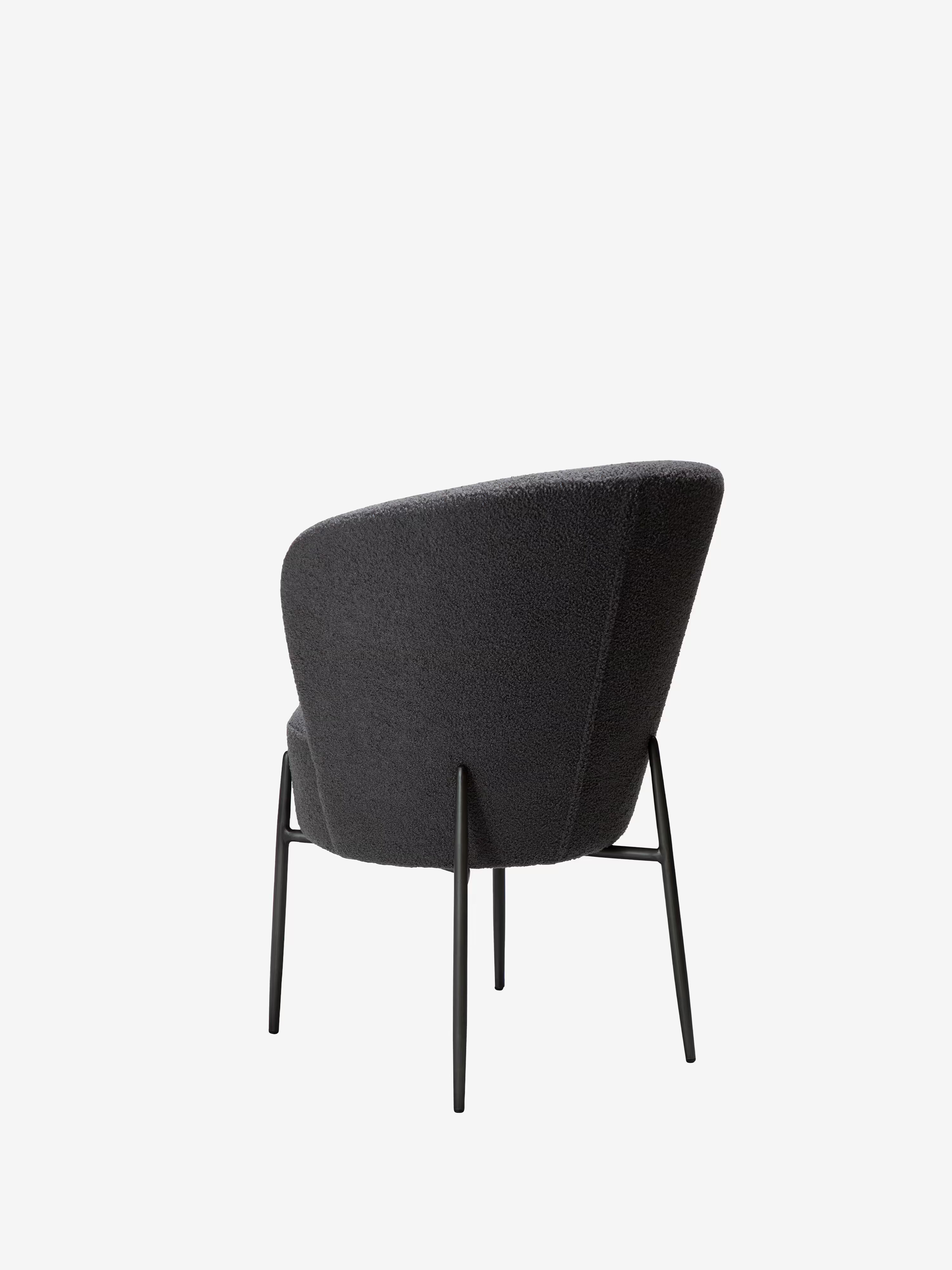 Orbit - Chaise rembourrée en bouclé RPES durable avec pieds en métal