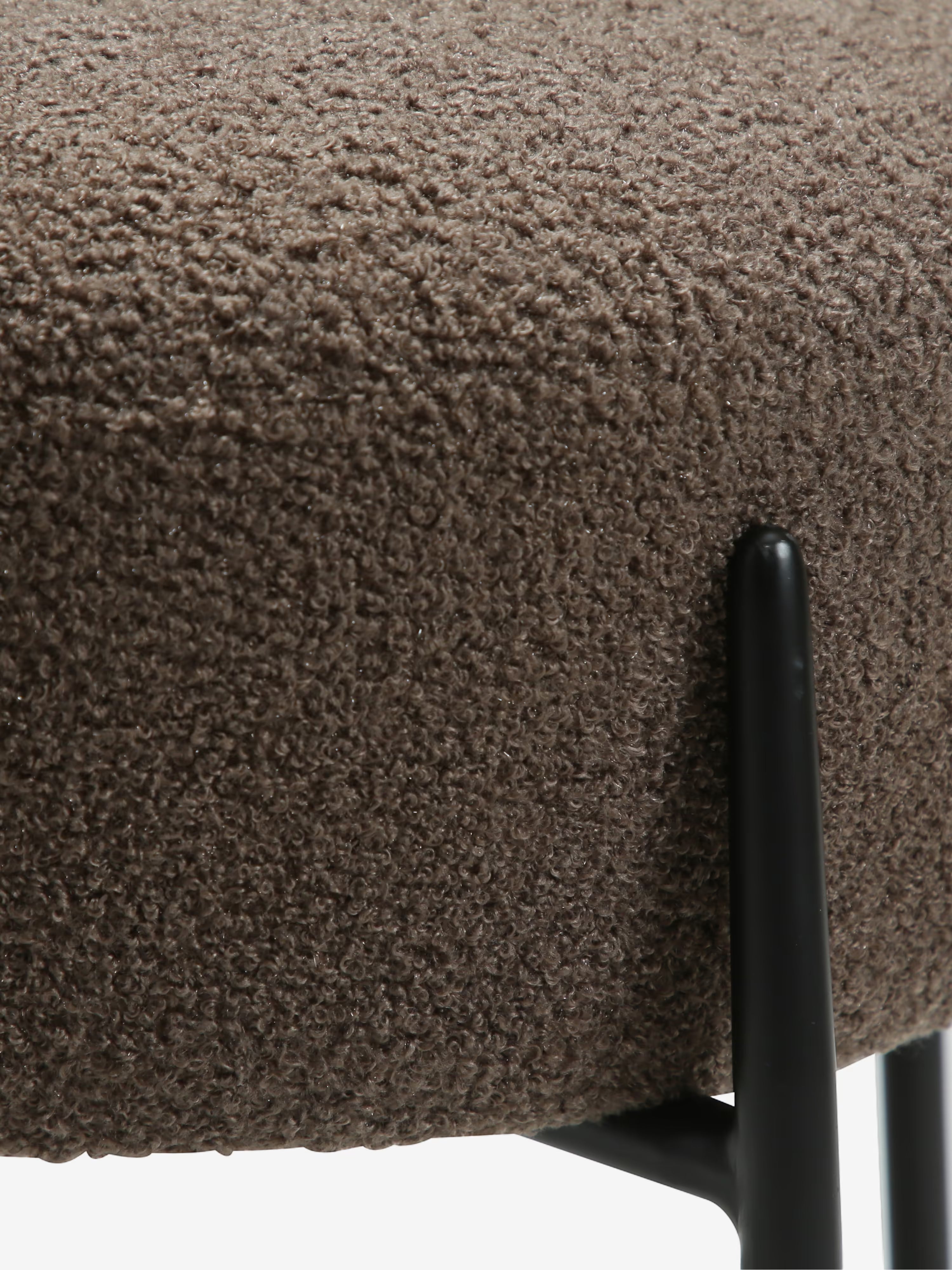 Orbit - Chaise rembourrée en bouclé RPES durable avec pieds en métal