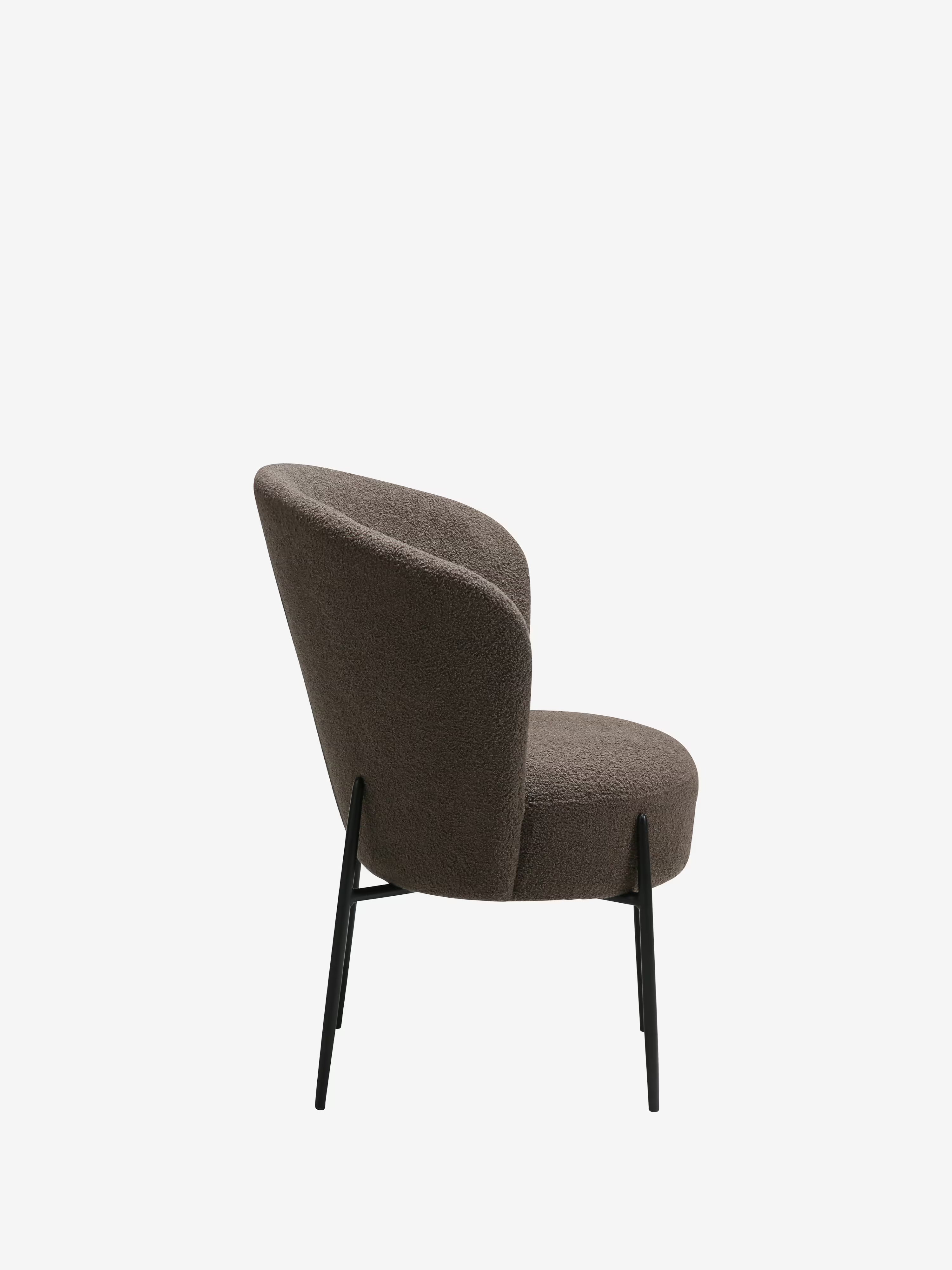 Orbit - Chaise rembourrée en bouclé RPES durable avec pieds en métal