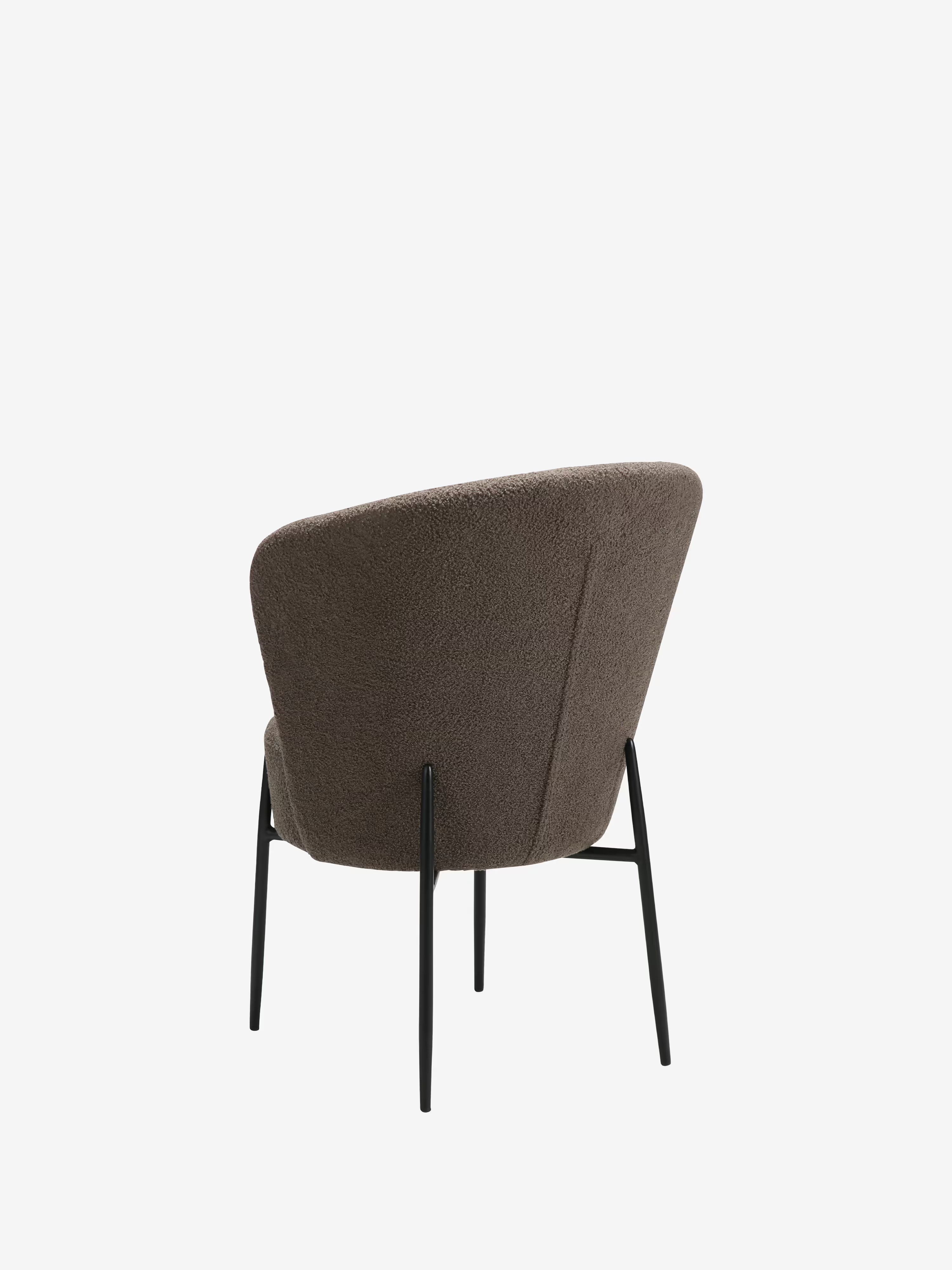 Orbit - Chaise rembourrée en bouclé RPES durable avec pieds en métal