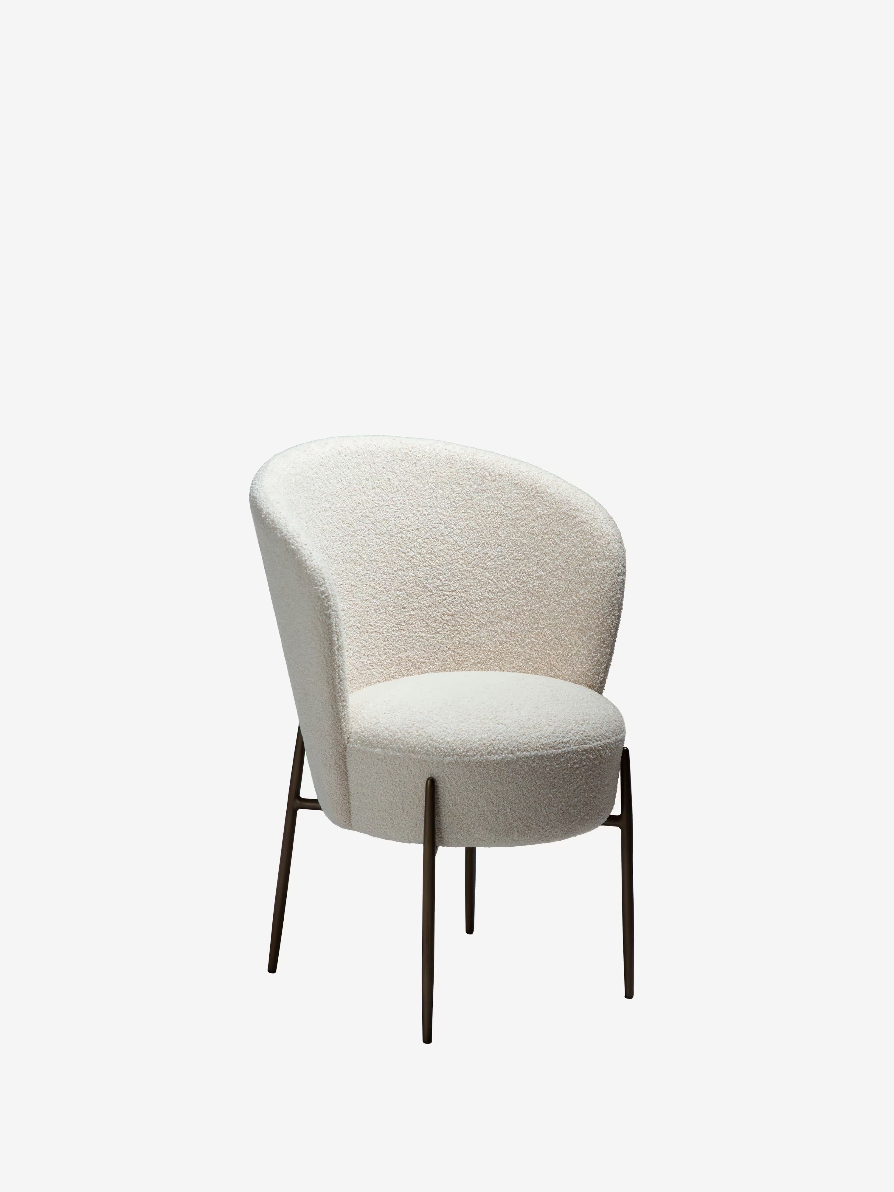 Orbit - Chaise rembourrée en bouclé RPES durable avec pieds en métal