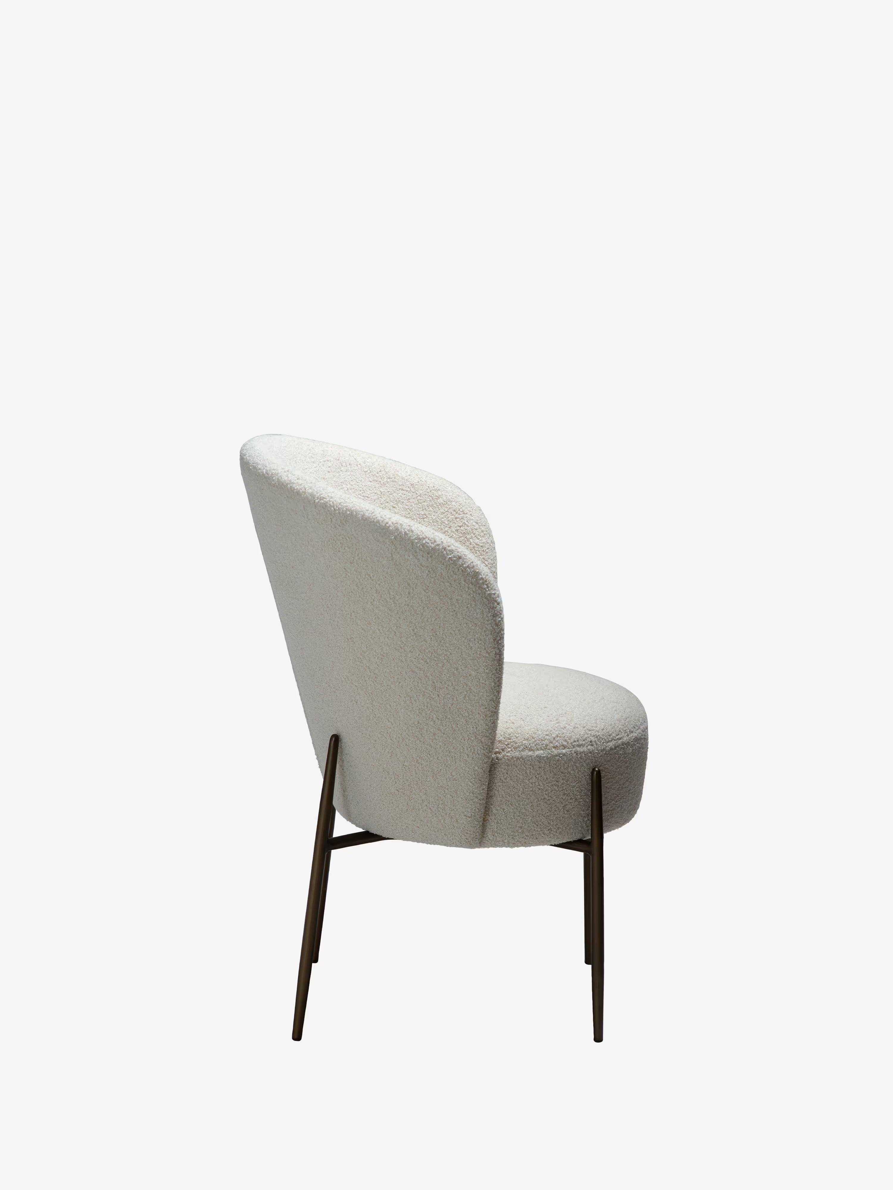 Orbit - Chaise rembourrée en bouclé RPES durable avec pieds en métal