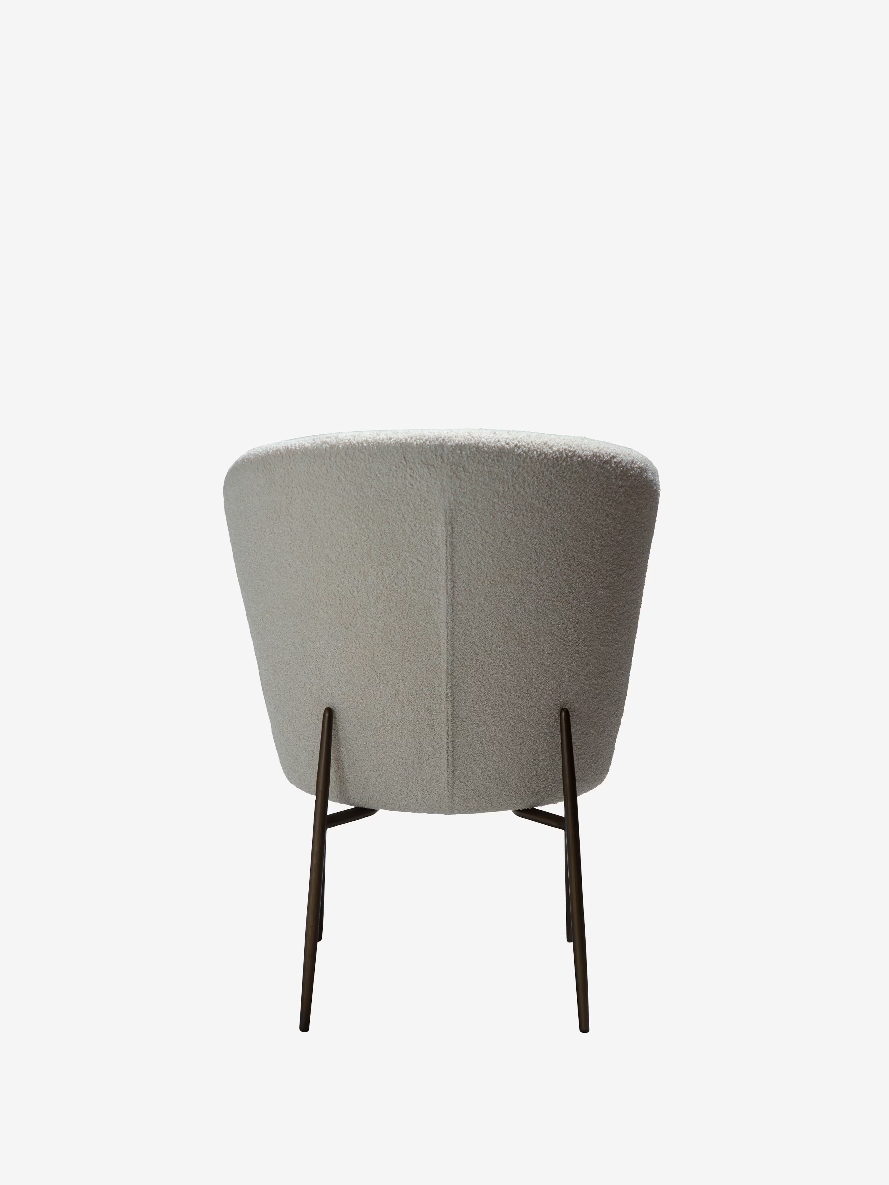 Orbit - Chaise rembourrée en bouclé RPES durable avec pieds en métal