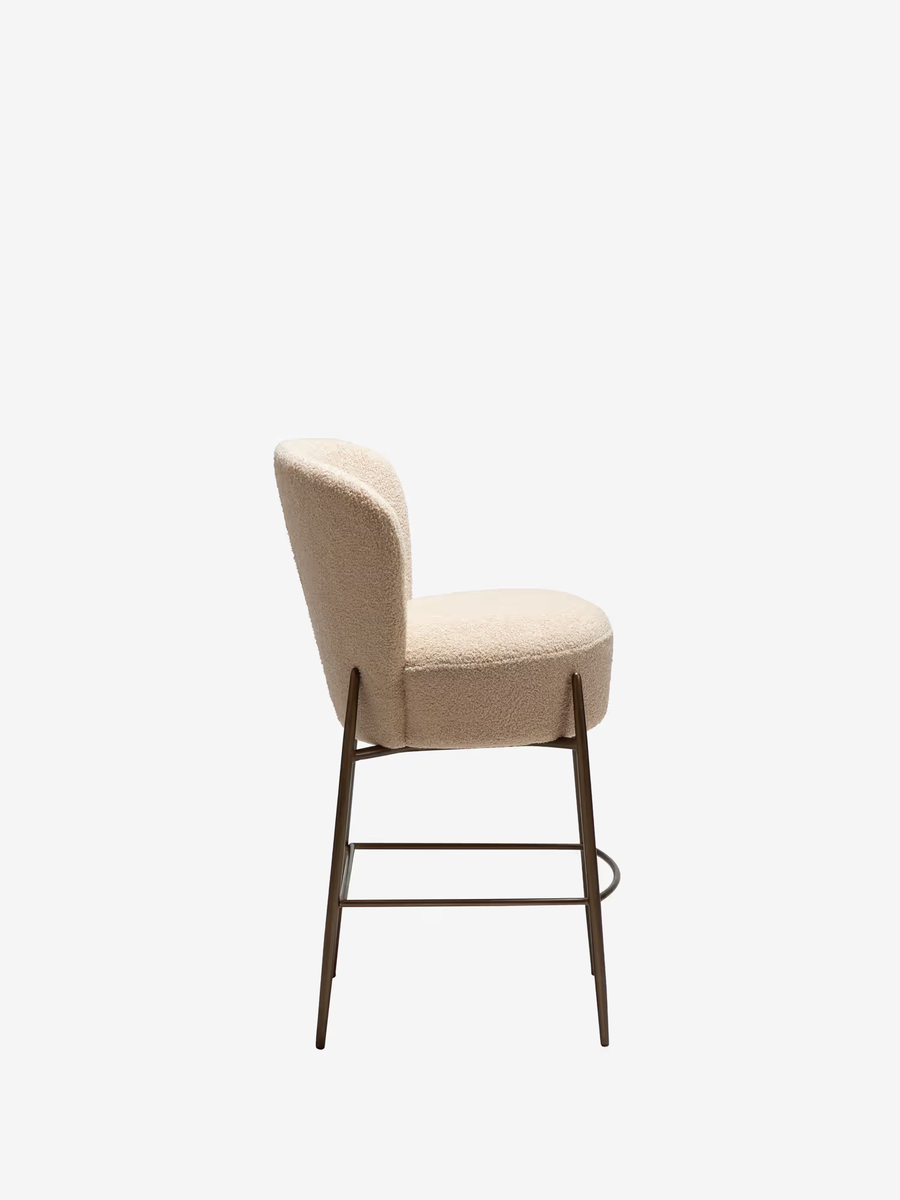 Orbit - tabouret rembourré en bouclé RPES durable avec pieds en métal