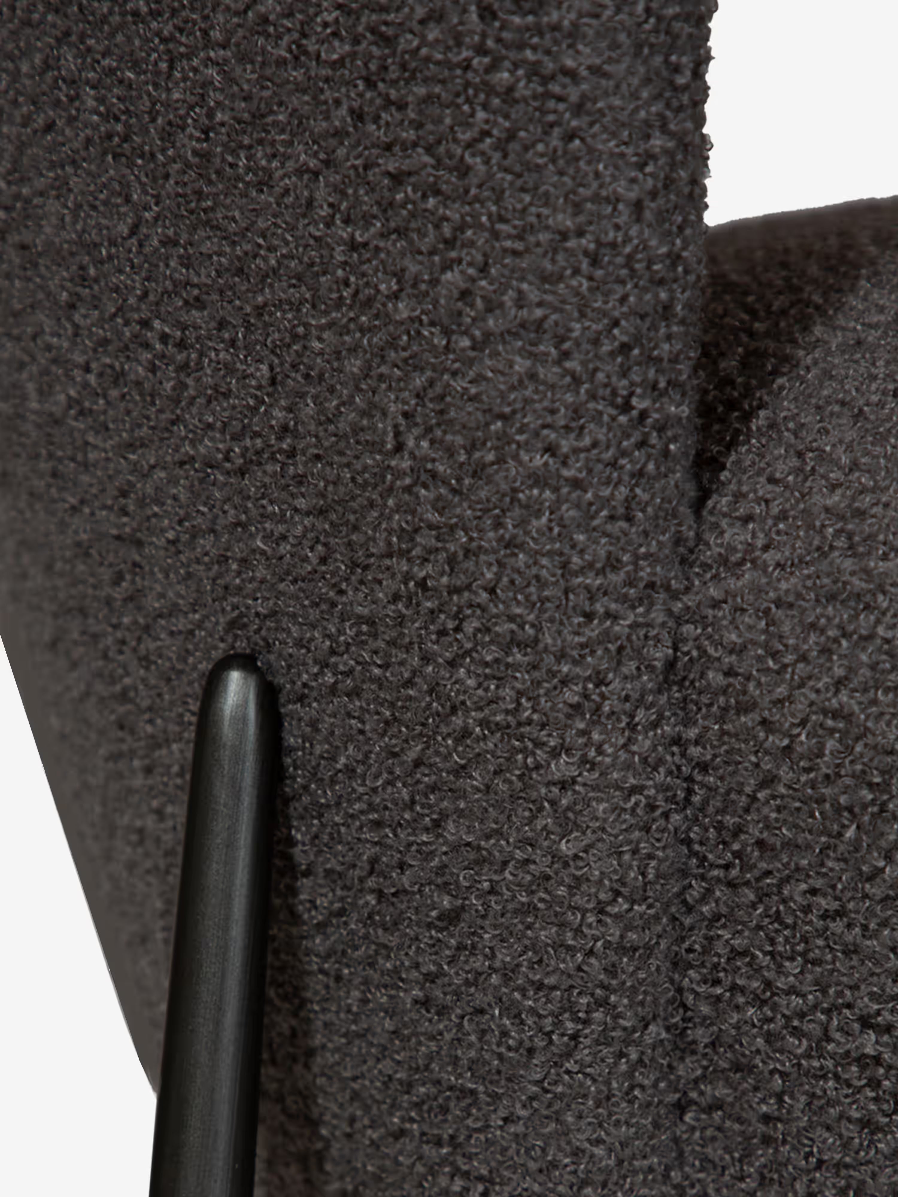 Orbit - tabouret rembourré en bouclé RPES durable avec pieds en métal