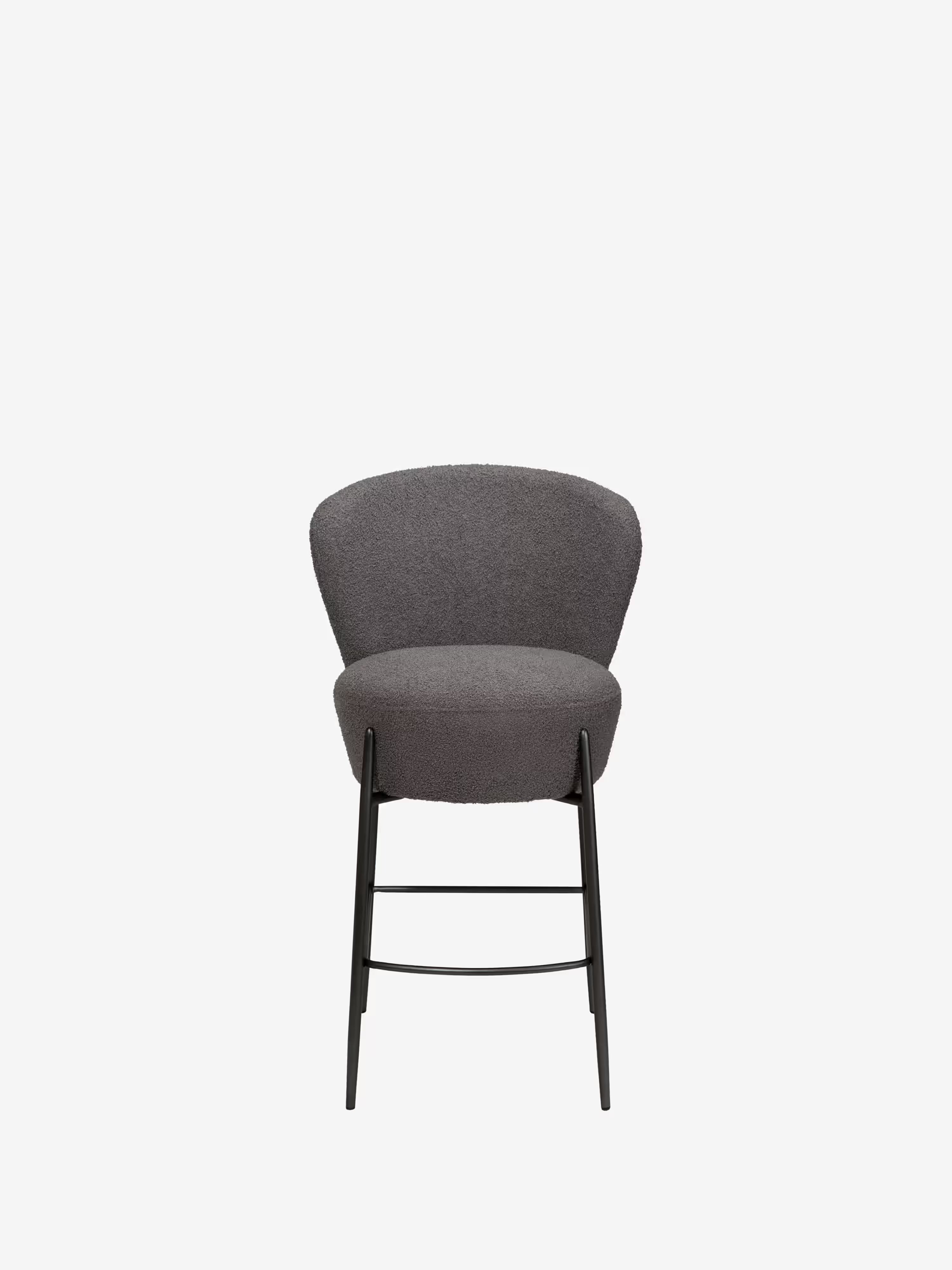 Orbit - tabouret rembourré en bouclé RPES durable avec pieds en métal