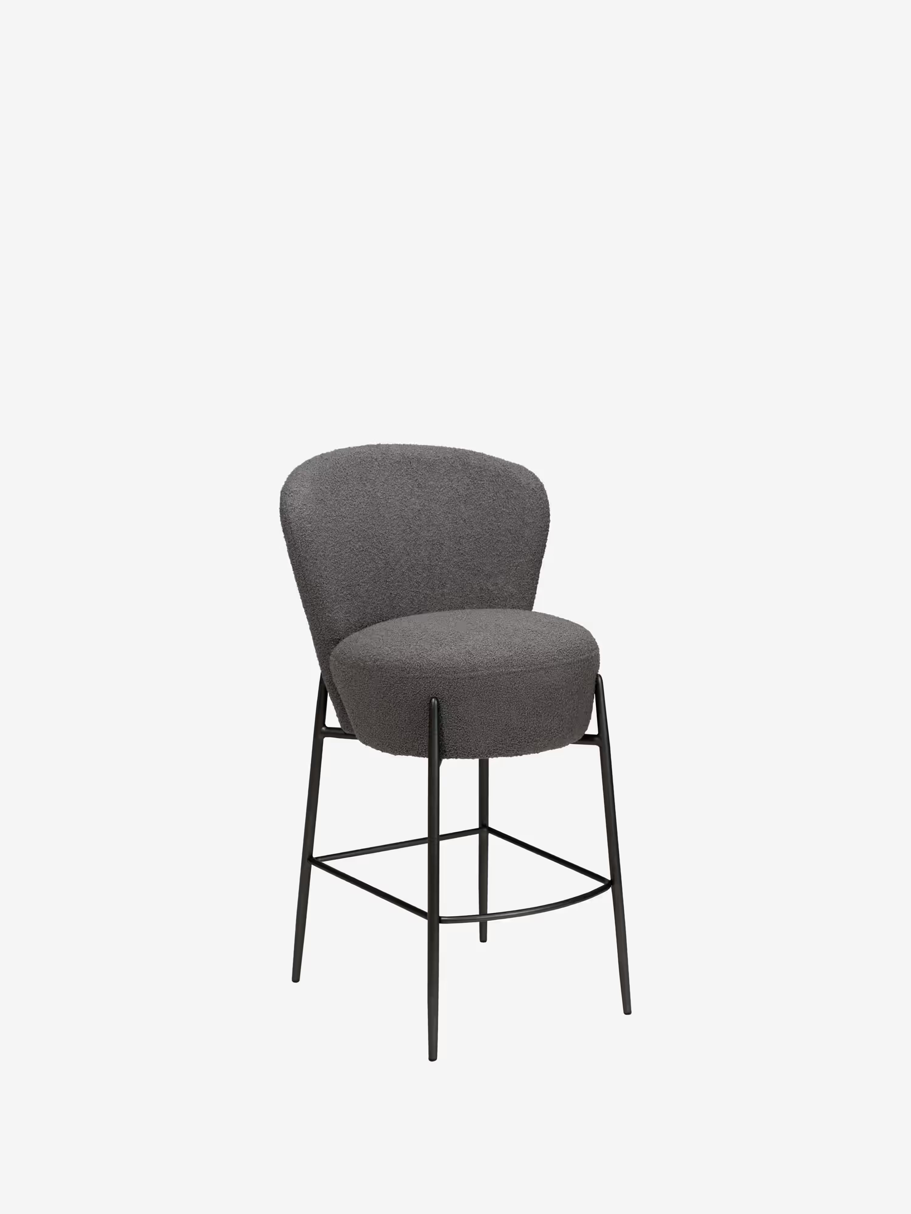Orbit - tabouret rembourré en bouclé RPES durable avec pieds en métal