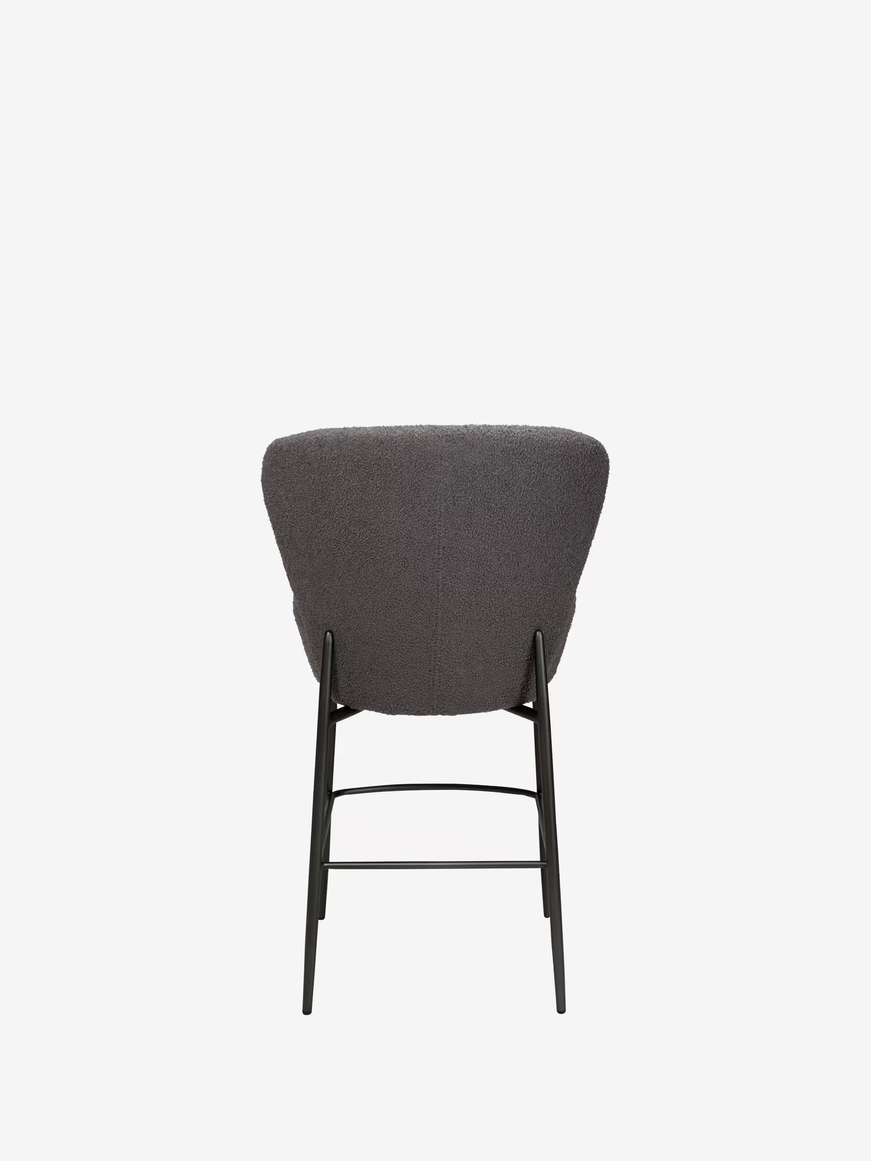 Orbit - tabouret rembourré en bouclé RPES durable avec pieds en métal
