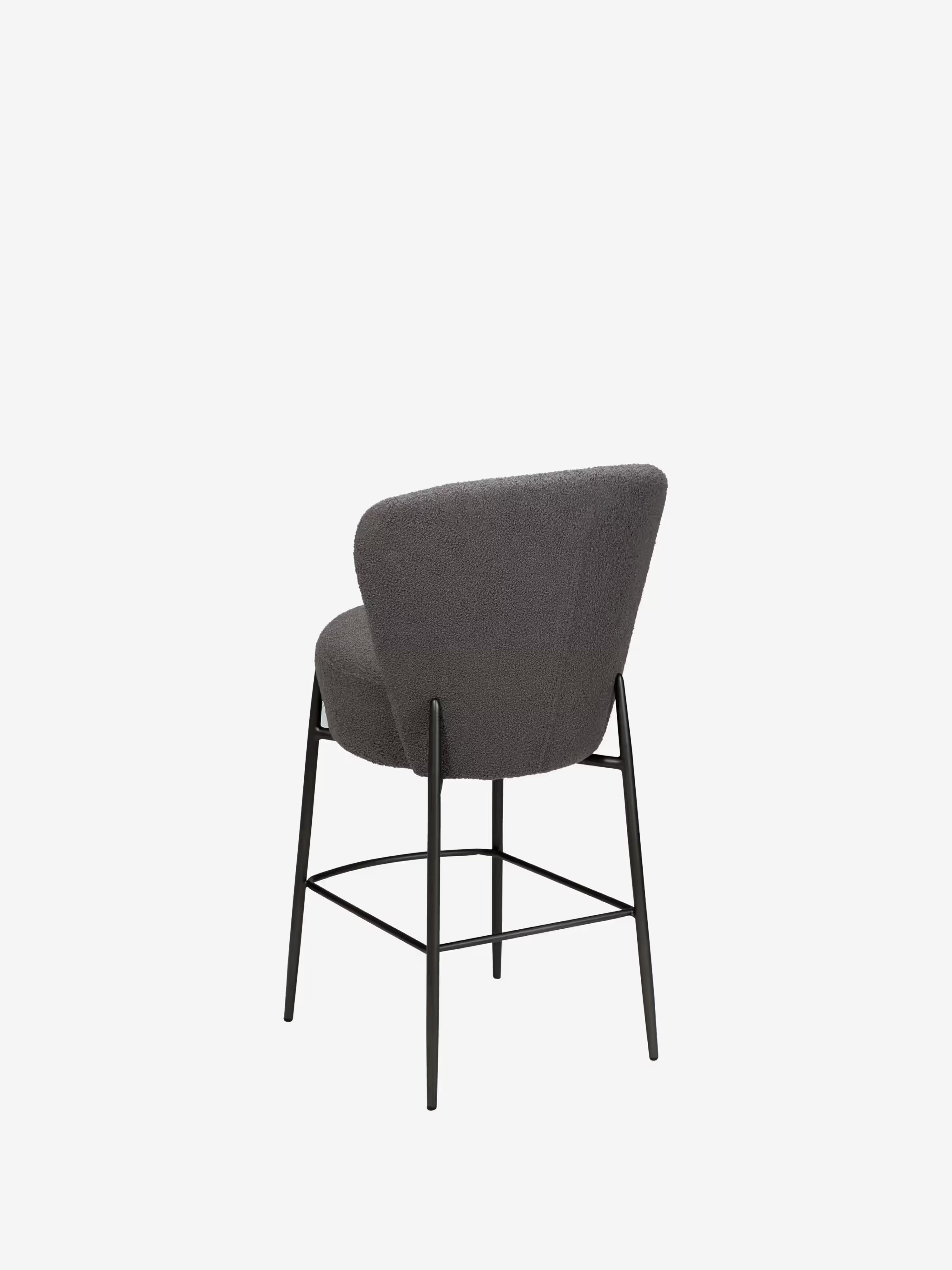 Orbit - tabouret rembourré en bouclé RPES durable avec pieds en métal