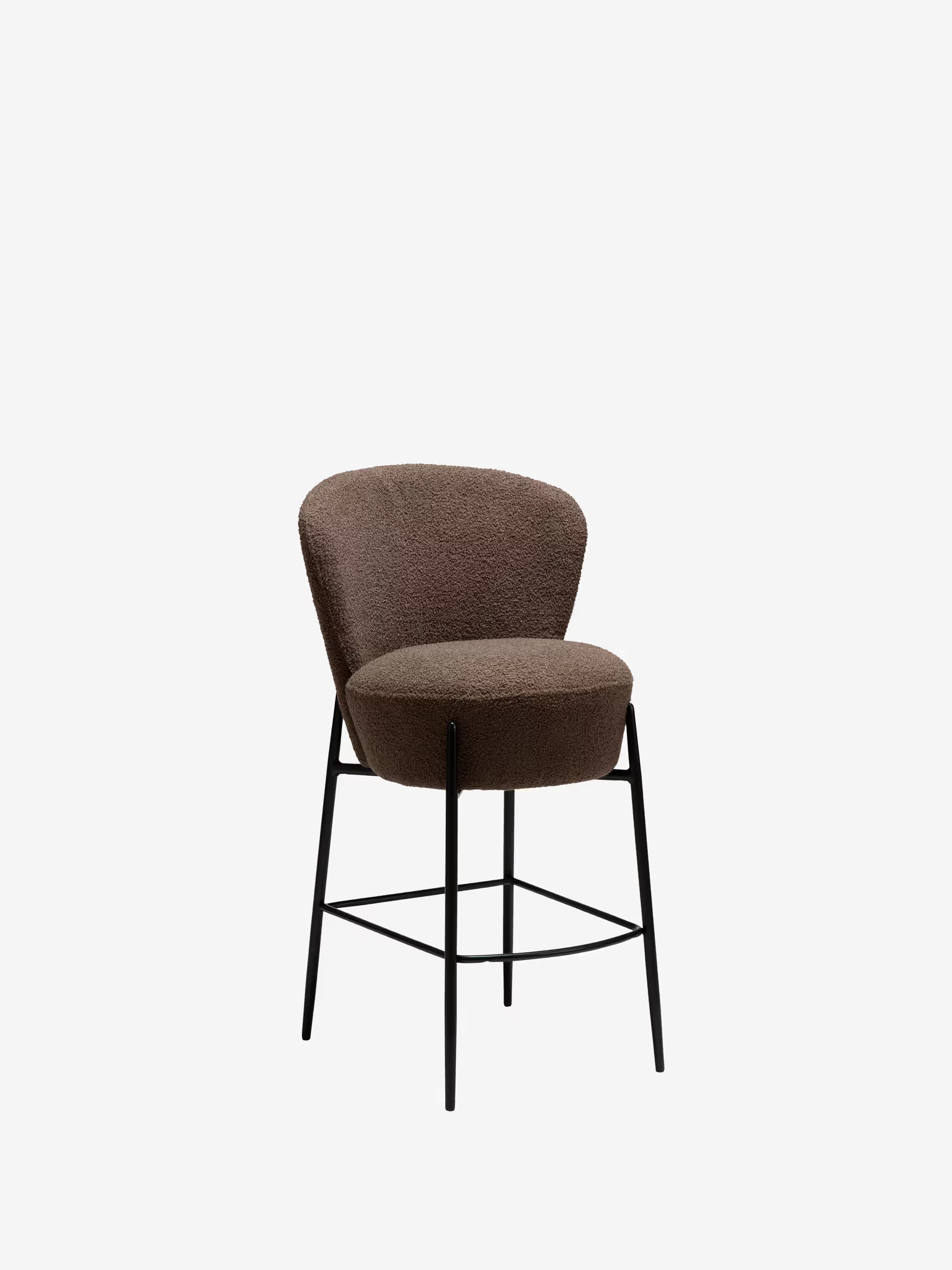 Orbit - tabouret rembourré en bouclé RPES durable avec pieds en métal