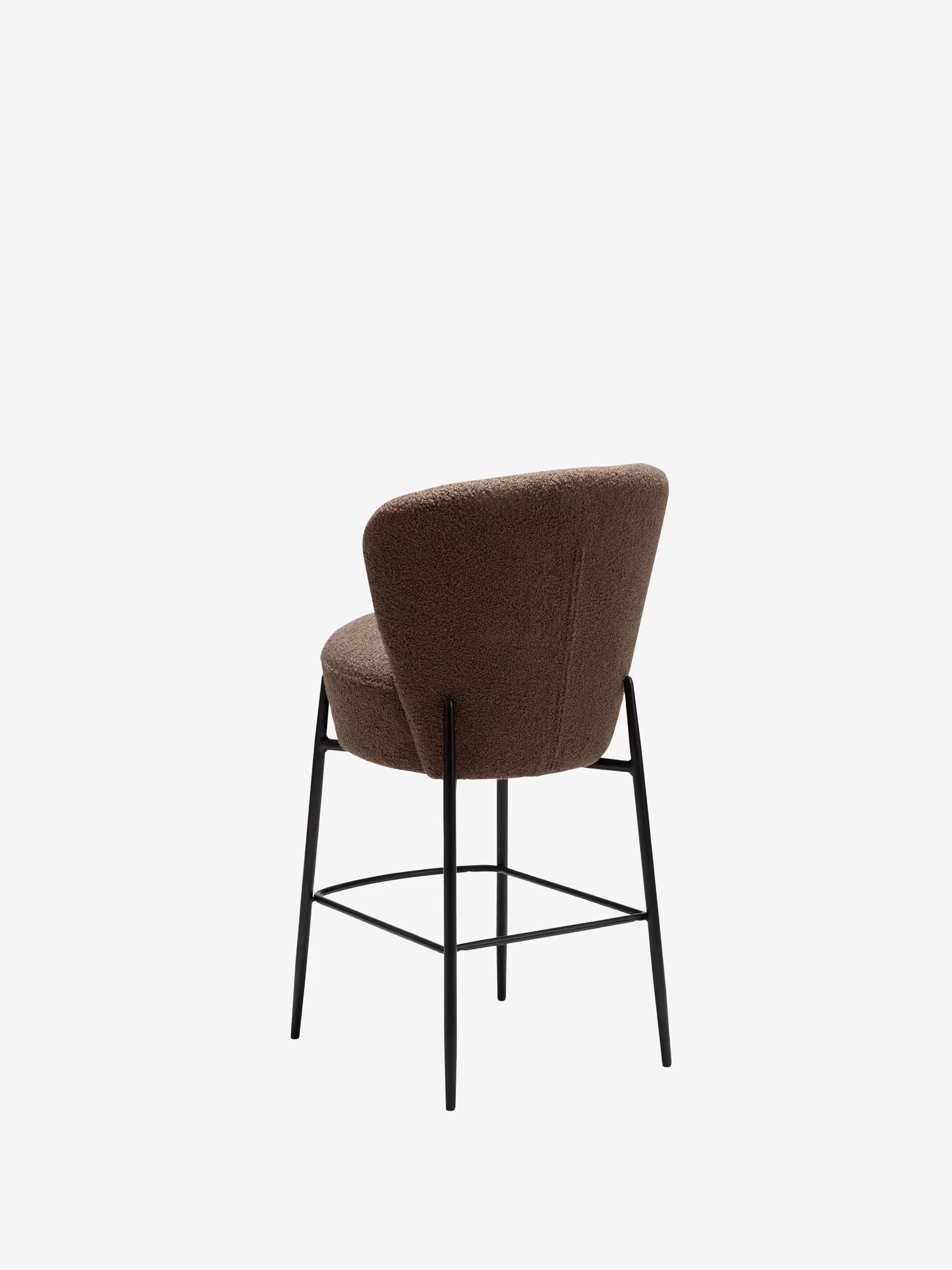 Orbit - tabouret rembourré en bouclé RPES durable avec pieds en métal