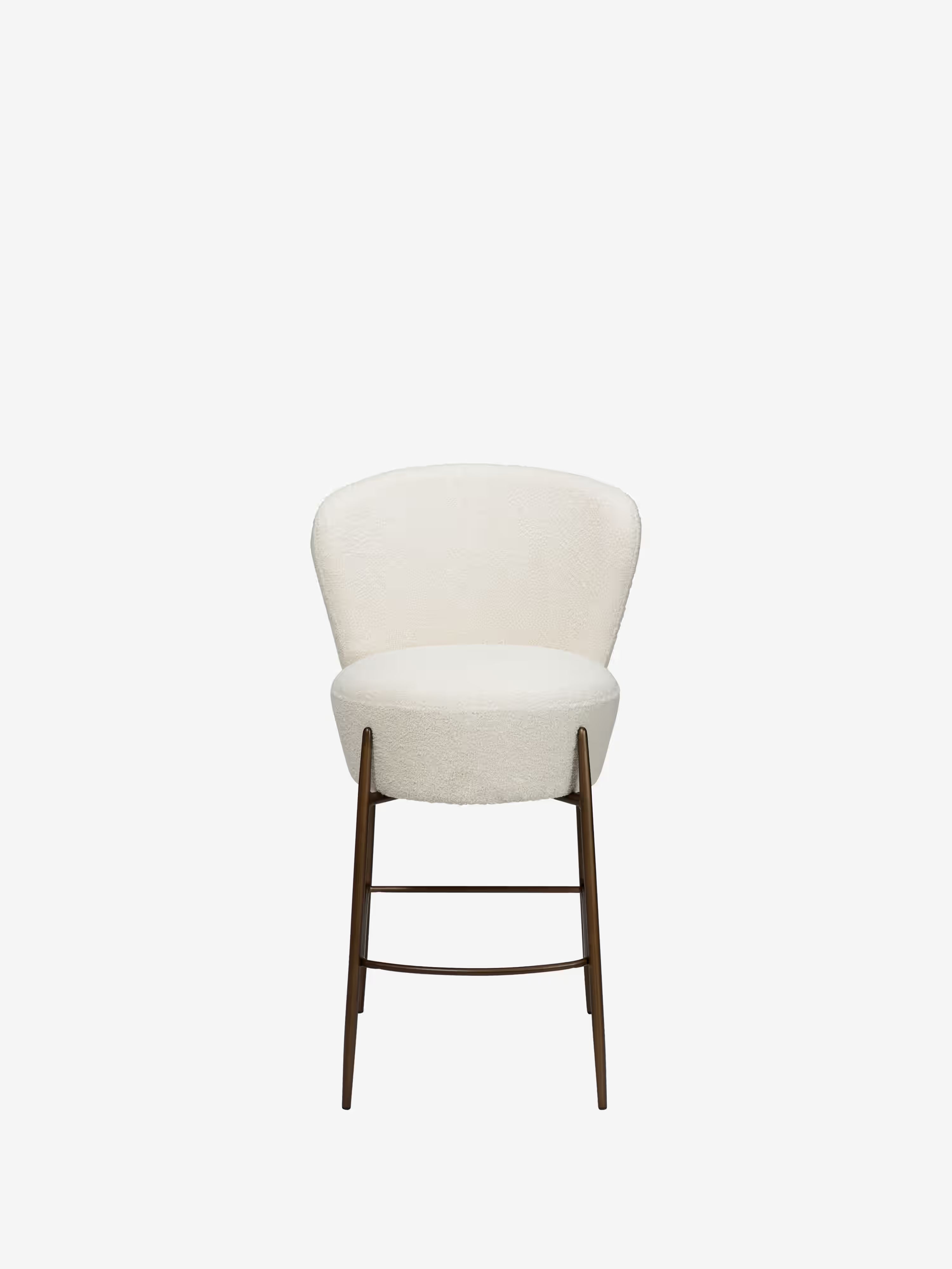 Orbit - tabouret rembourré en bouclé RPES durable avec pieds en métal
