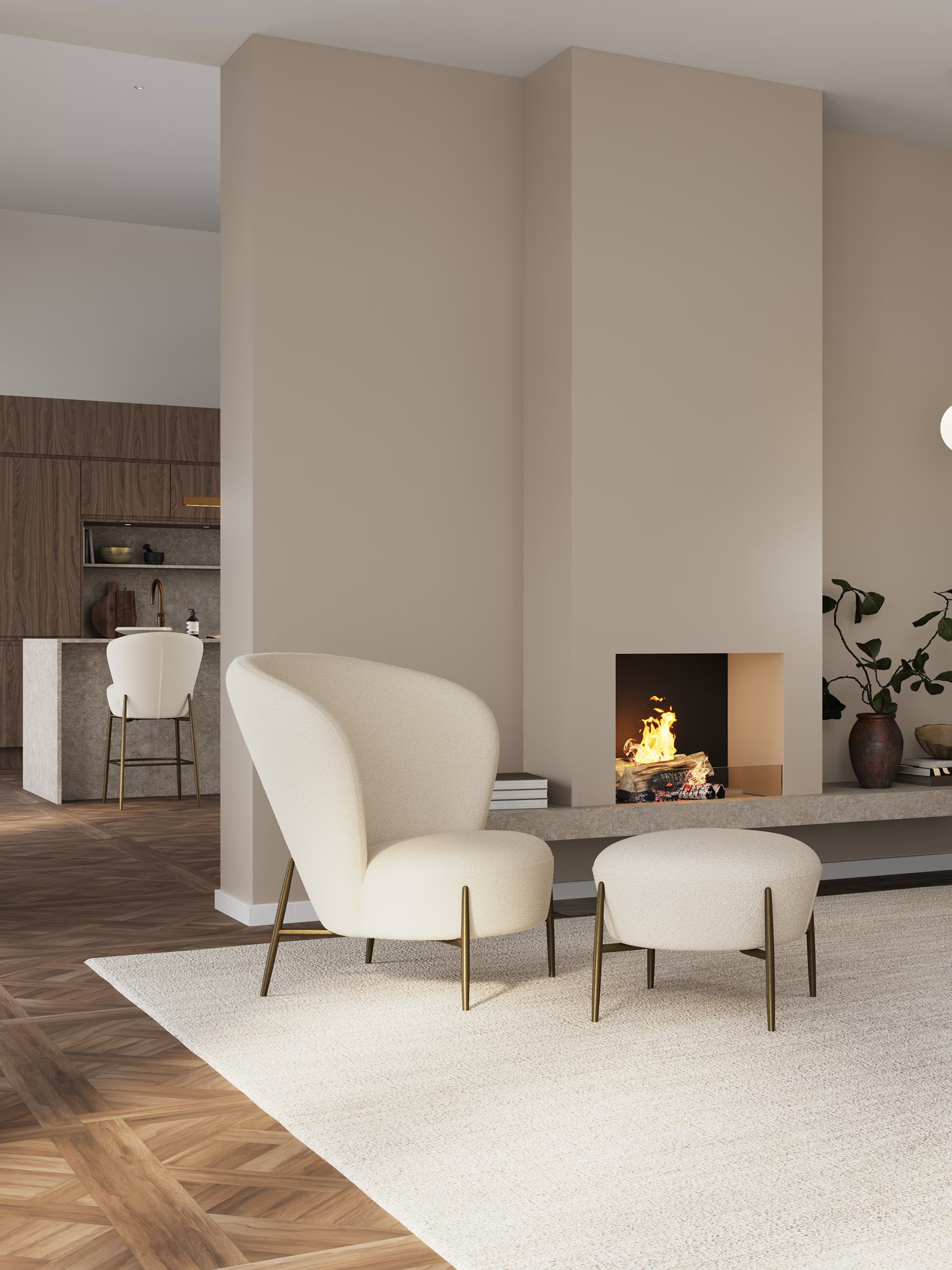 Orbit Sillón – Confort envolvente en diseño bouclé RPES ecológico