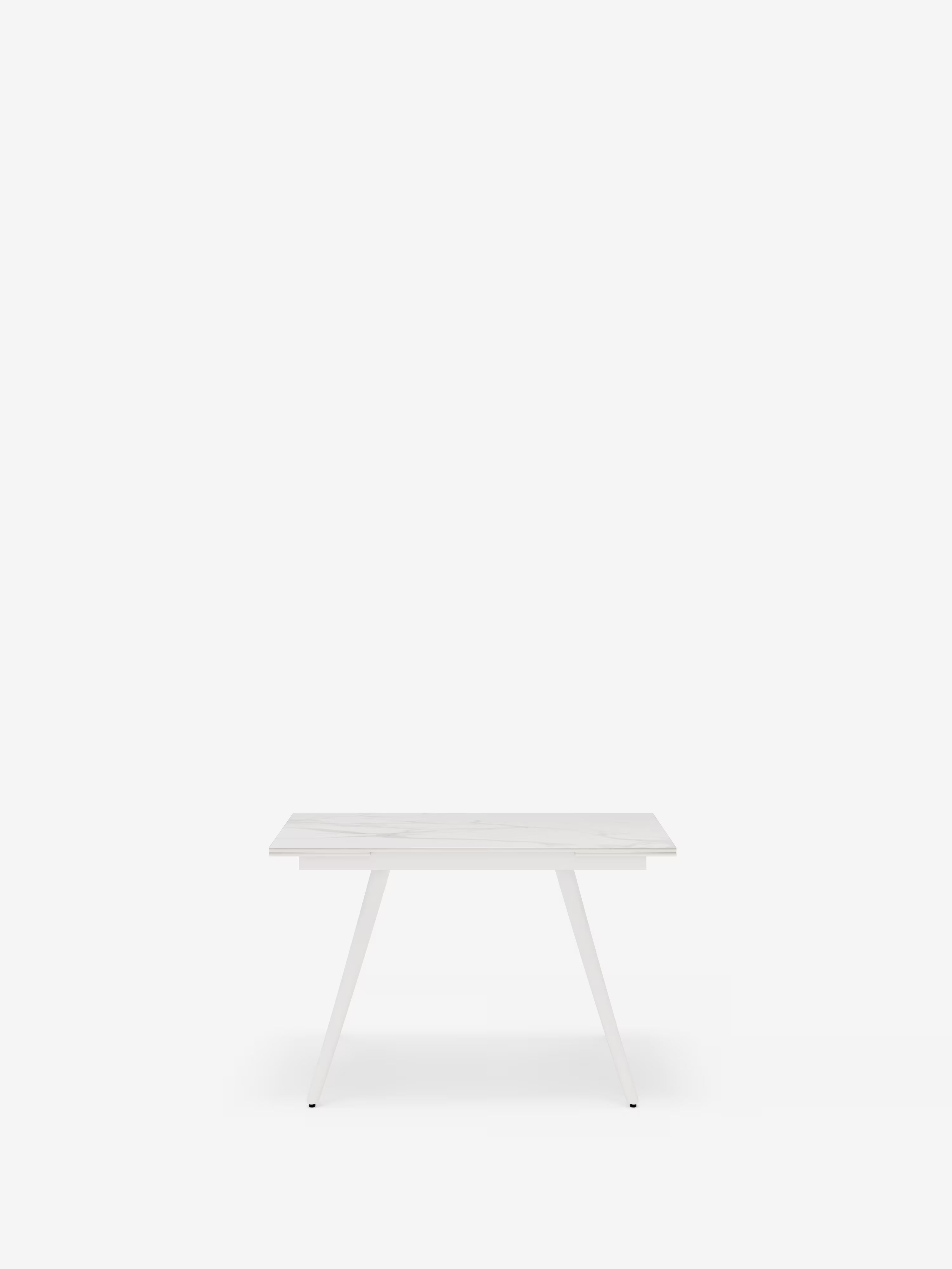 Oreste Tavolo allungabile effetto marmo bianco – base in metallo bianco 120 (180) x 80 cm