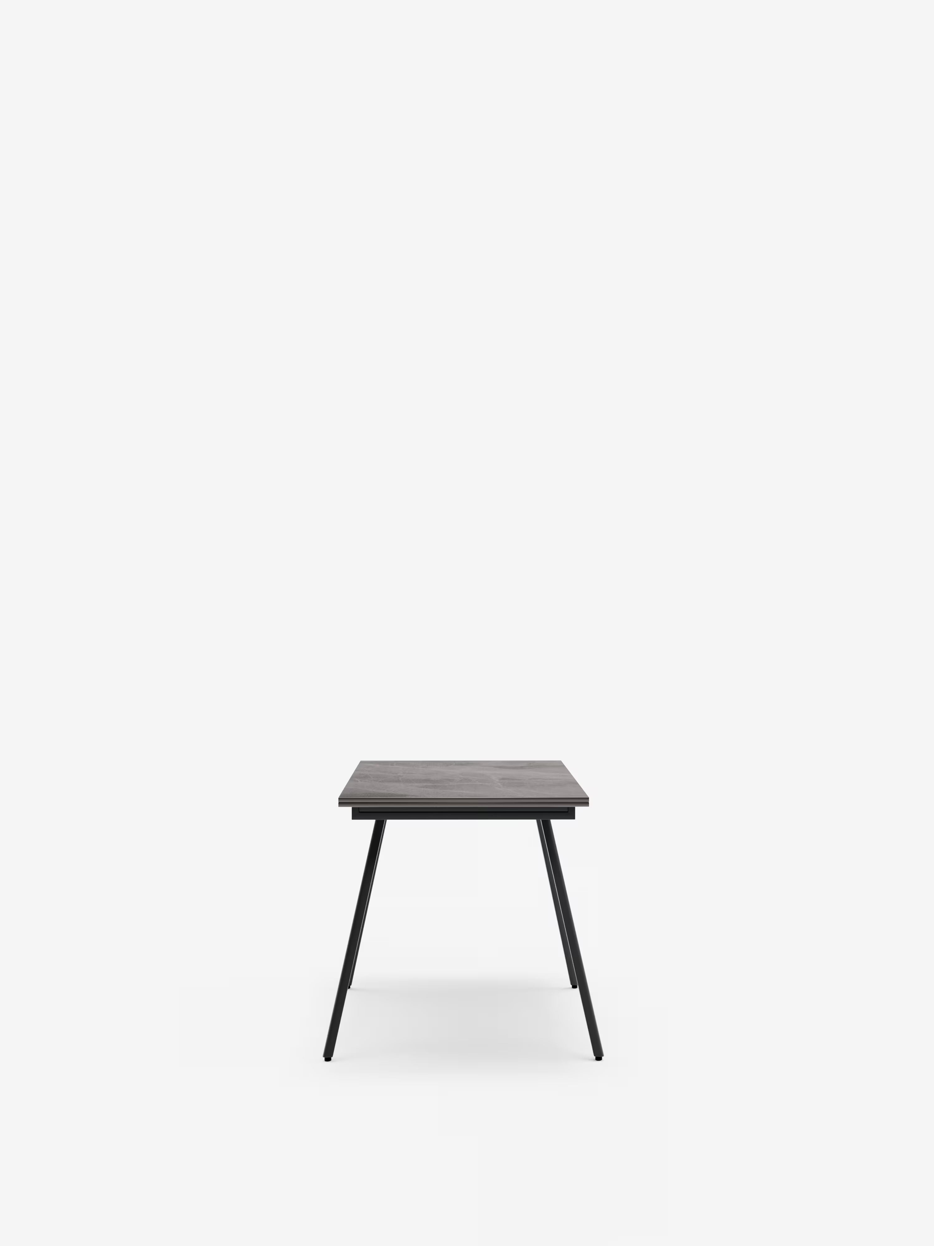 Oreste Mesa extensible efecto mármol gris – base de metal antracita 120 (180) x 80 cm