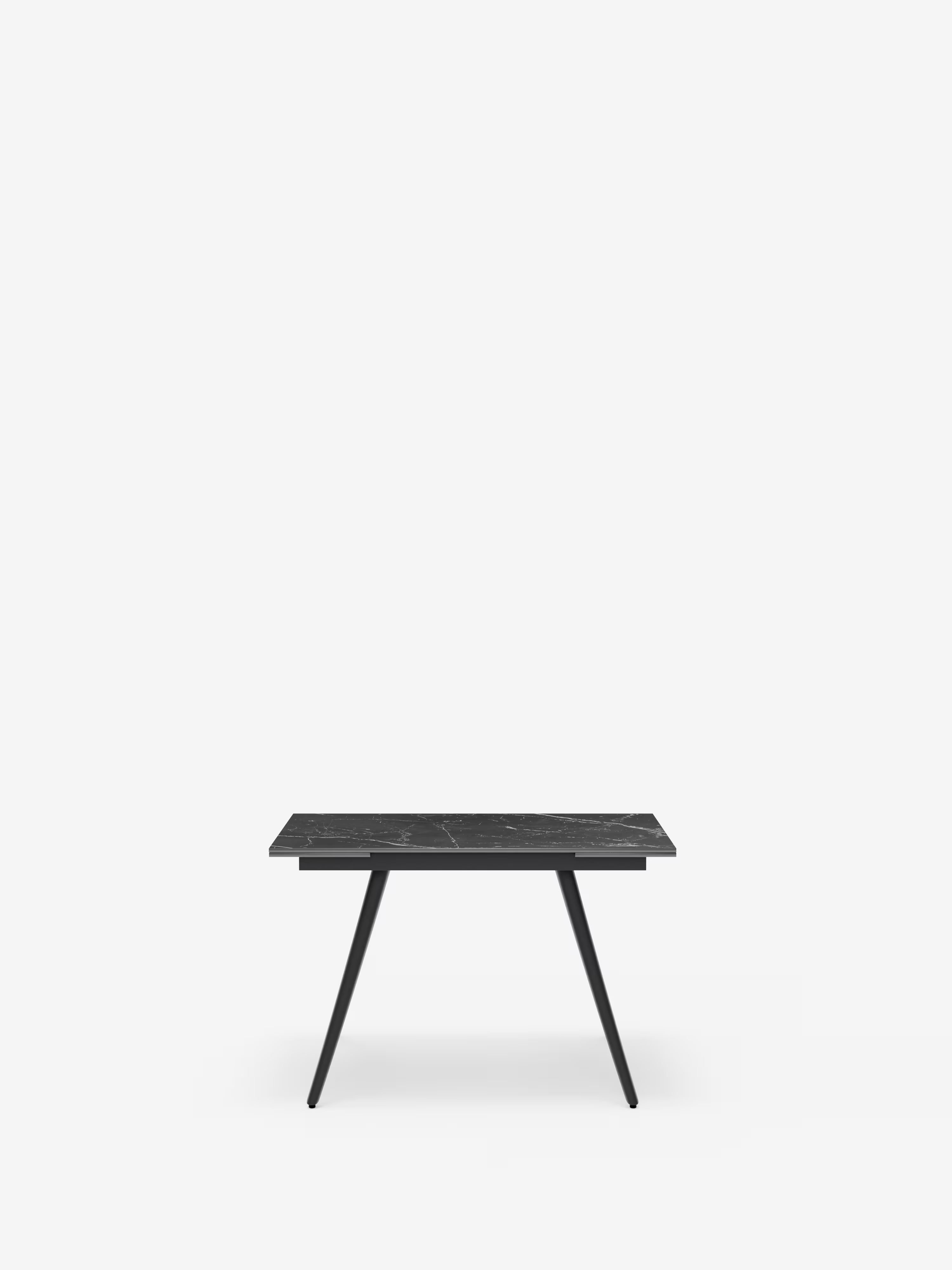 Oreste Tavolo allungabile effetto marmo nero – base in metallo nero 120 (180) x 80 cm