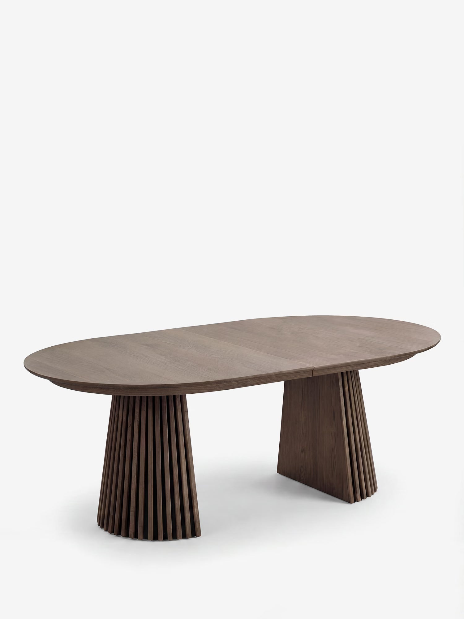 Osaka Mesa de comedor extensible en roble ahumado y bases escultóricas - de 200 a 300 cm FSC® 100%