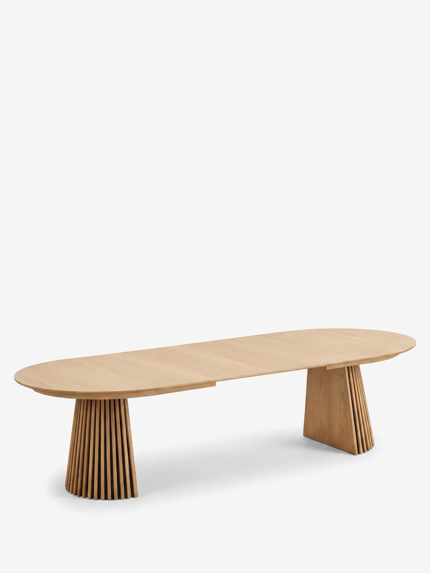 Osaka Mesa de comedor extensible en roble natural y bases escultóricas - de 200 a 300 cm FSC® 100%