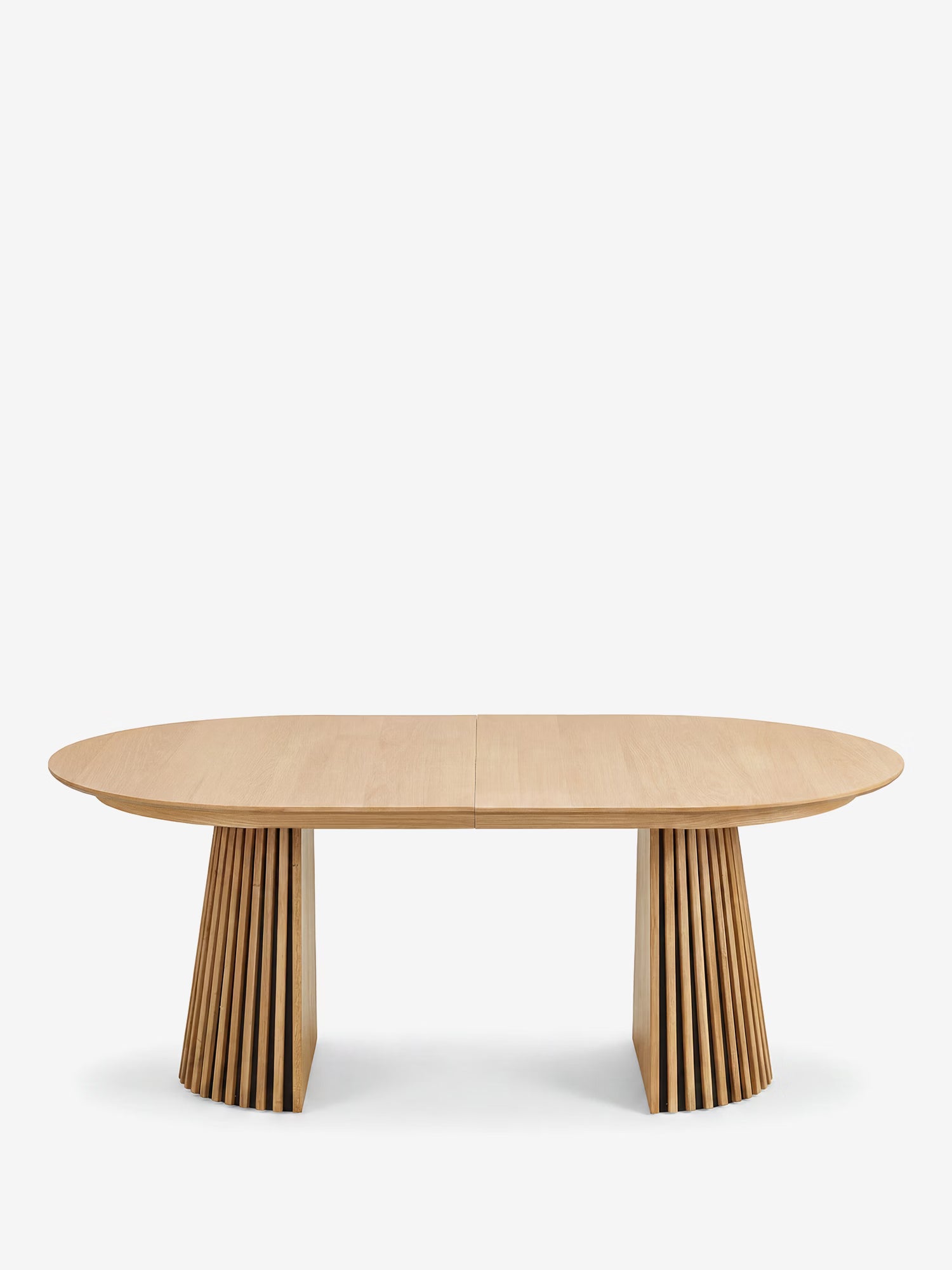 Osaka Mesa de comedor extensible en roble natural y bases escultóricas - de 200 a 300 cm FSC® 100%