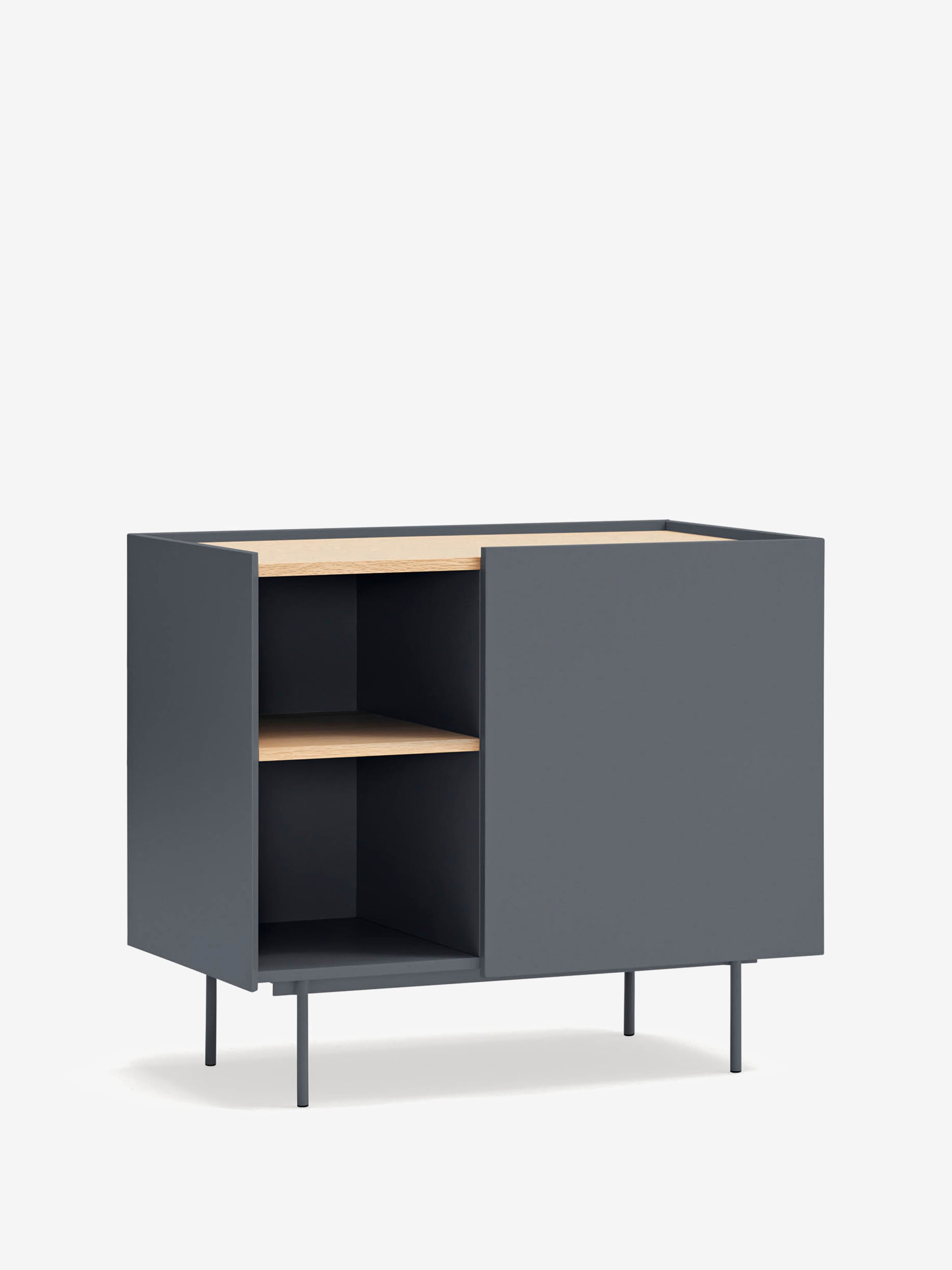 Otto cassettiera in rovere naturale e antracite – Comò moderno 88 x 78 cm