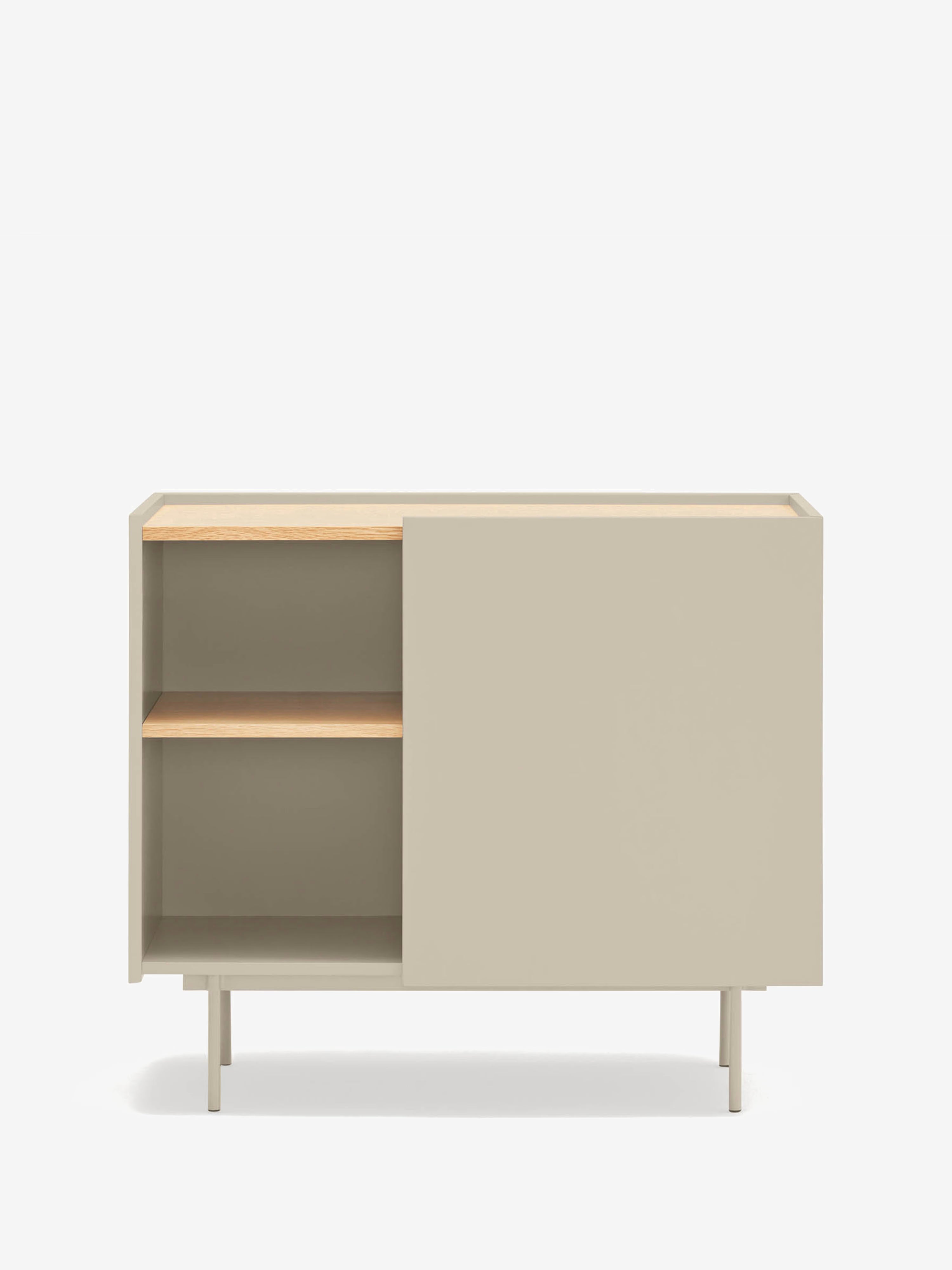 Otto cassettiera in rovere naturale e beige sabbia – Comò moderno 88 x 78 cm